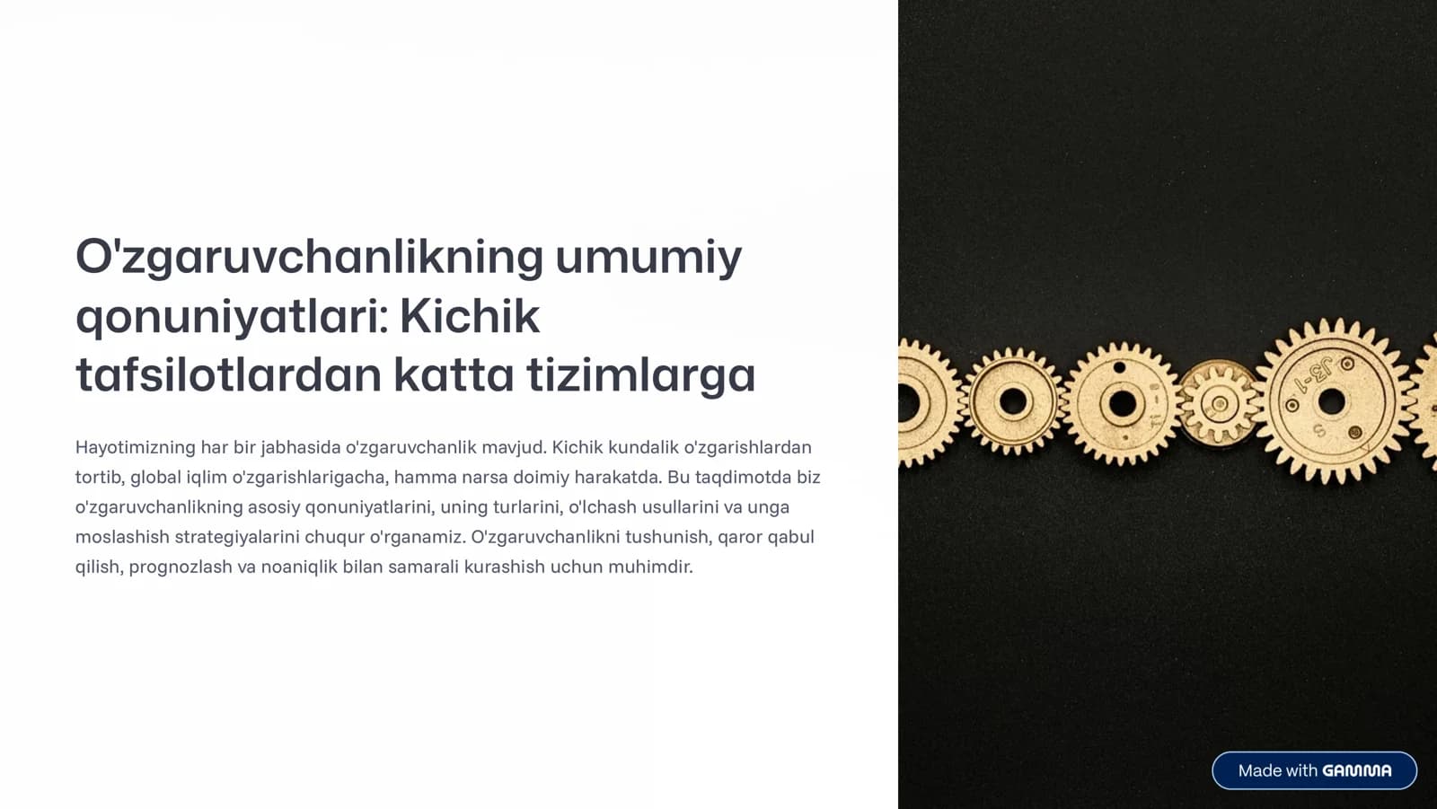 O'zgaruvchanlikning umumiy qonuniyatlari
