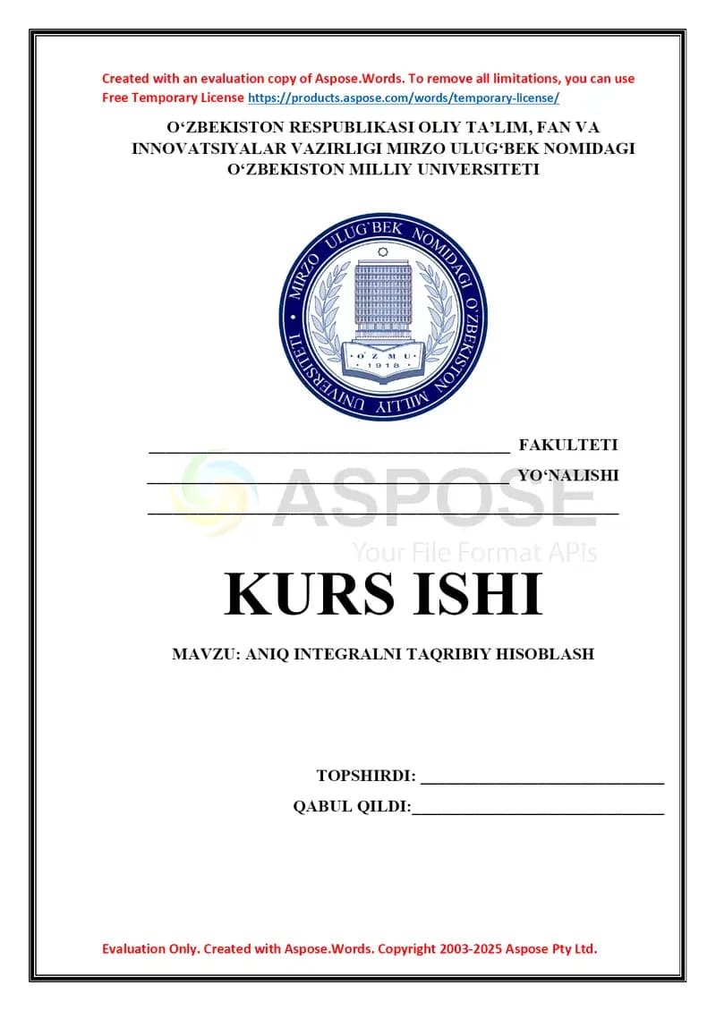 Kurs ishi ustida