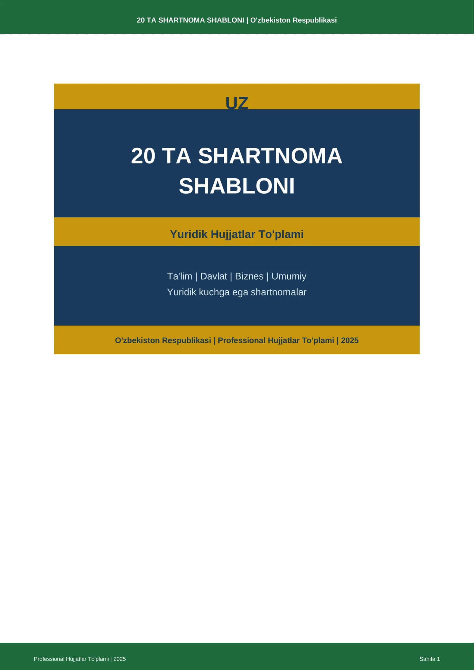 20 TA SHARTNOMA SHABLONI