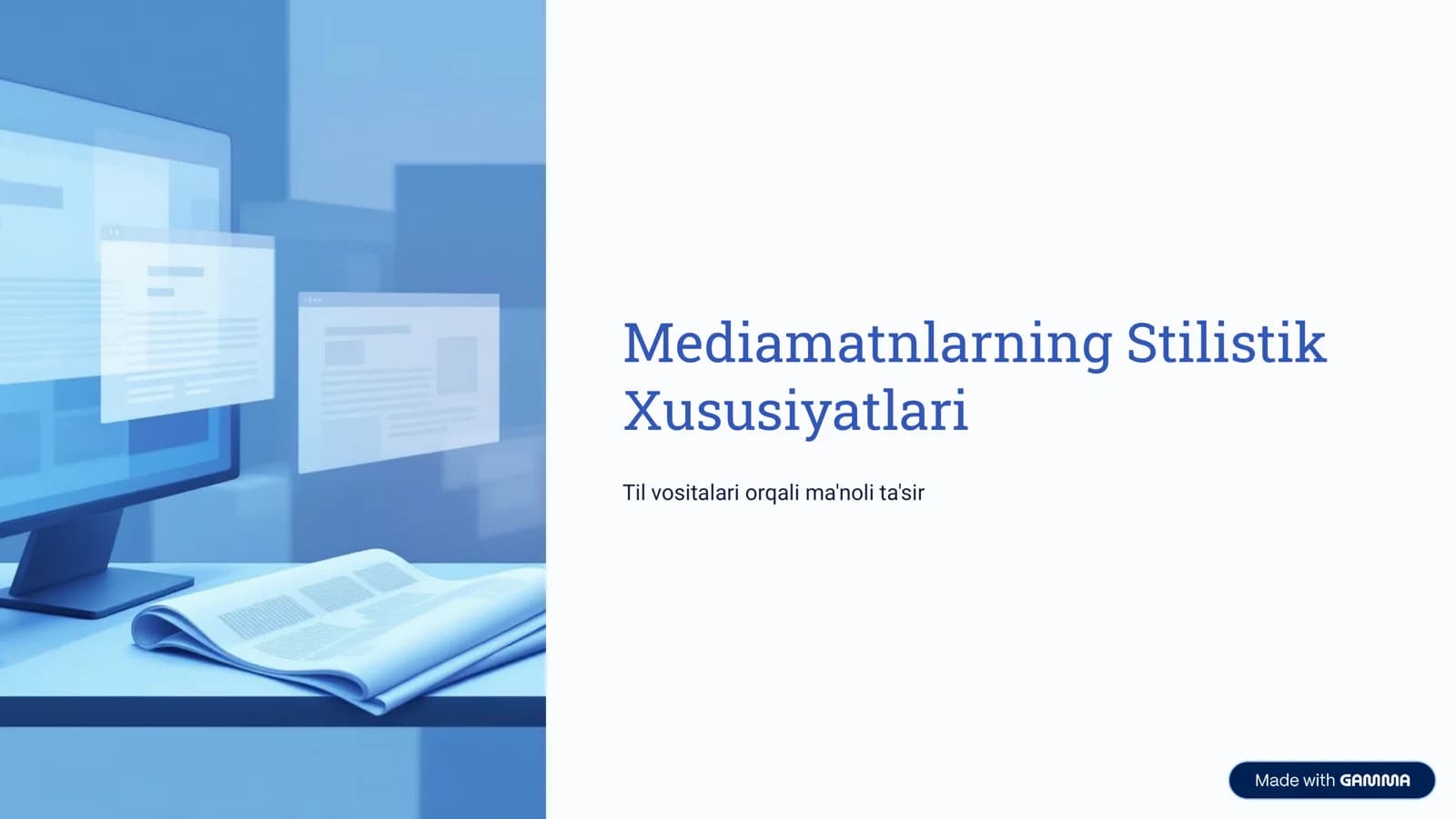 Mediamatnlarning Stilistik Xususiyatlari