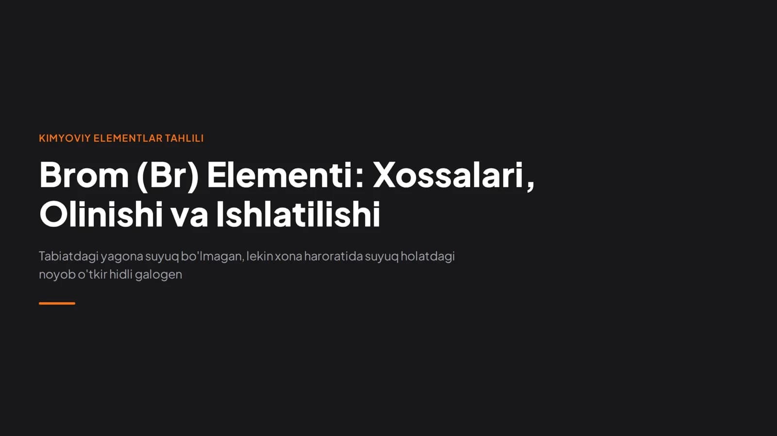 Brom elementi haqida taqdimot