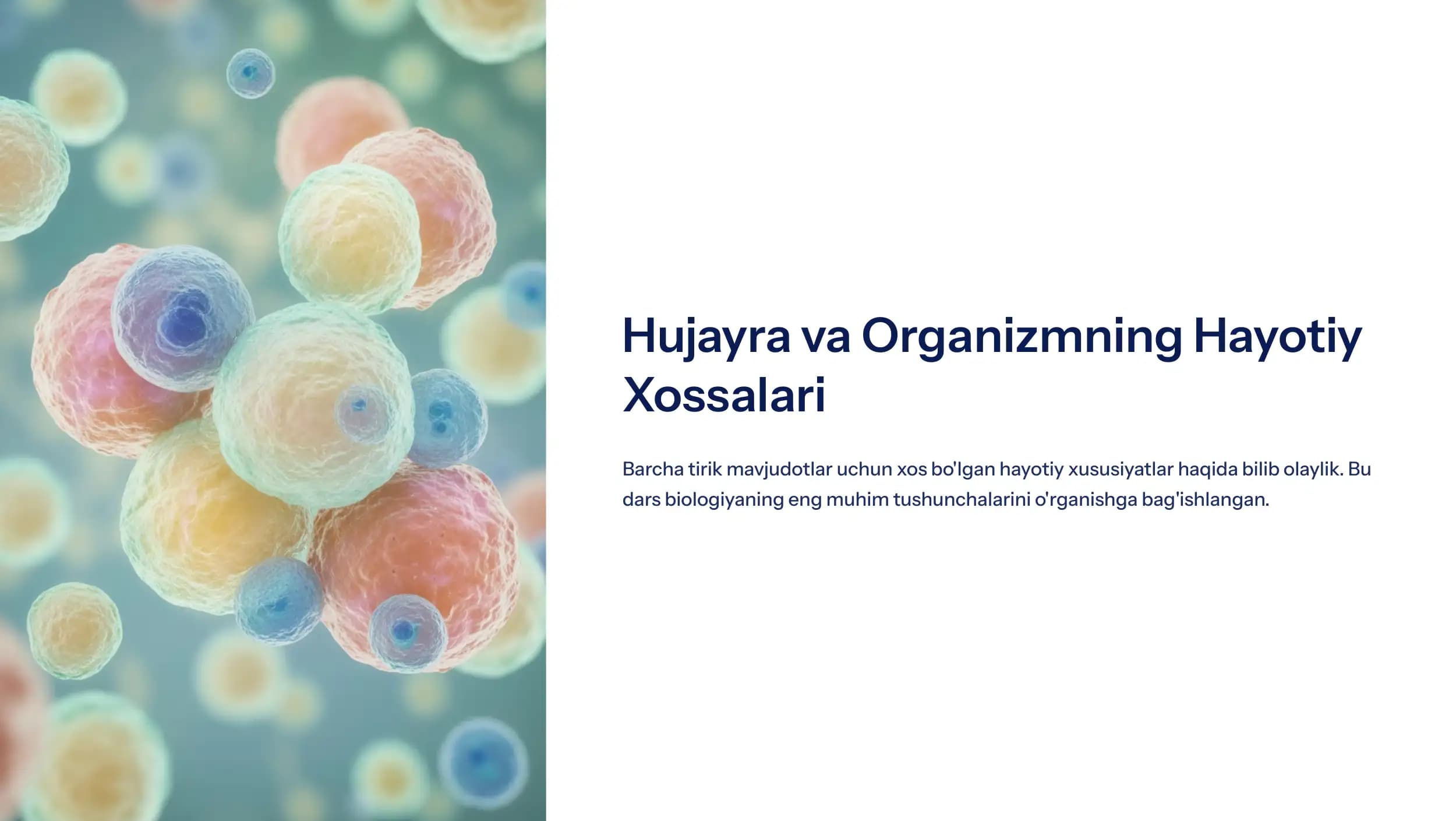 Hujayra va Organizmning Hayotiy Xossalari