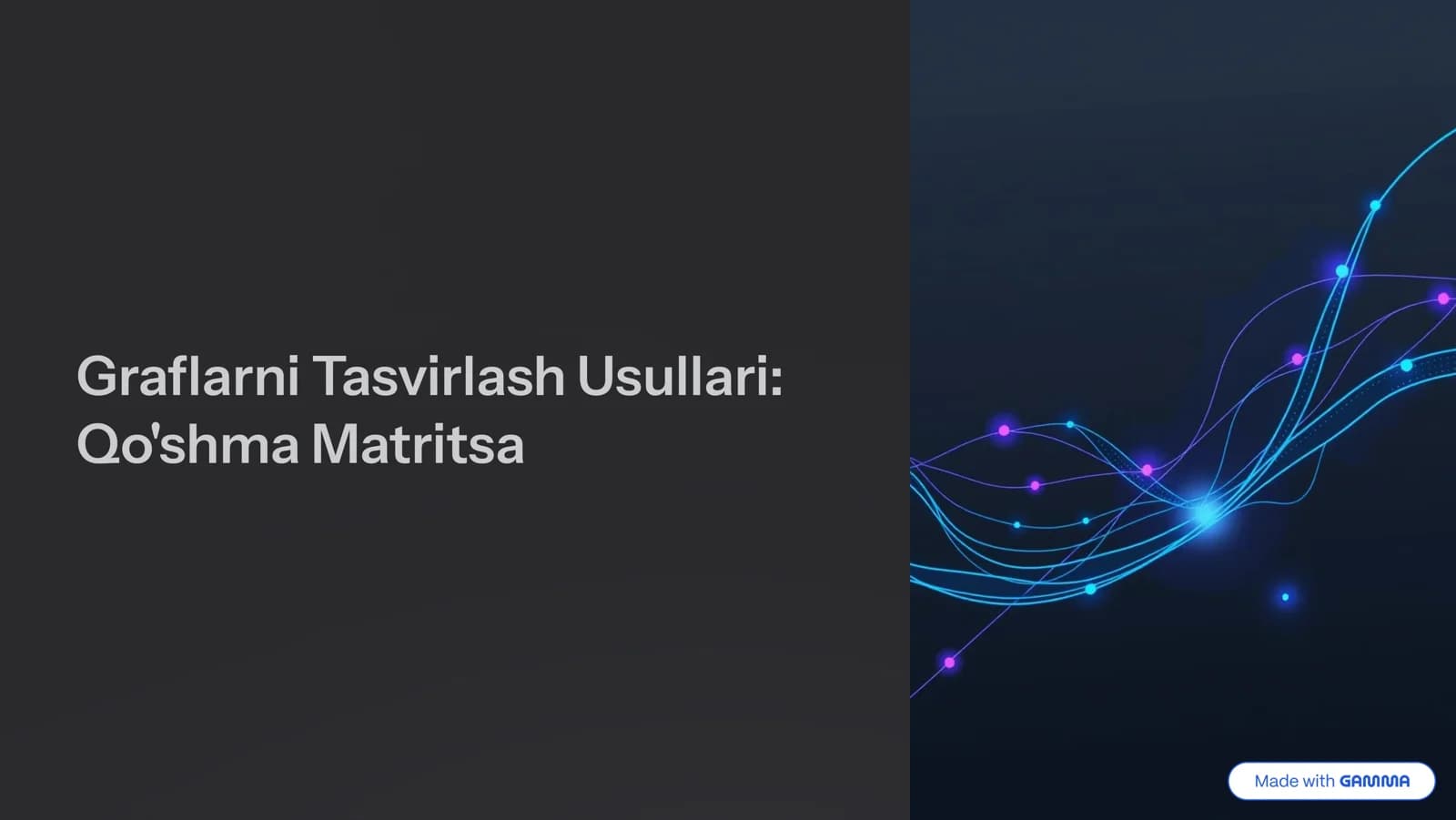 Graflarni Tasvirlash Usullari