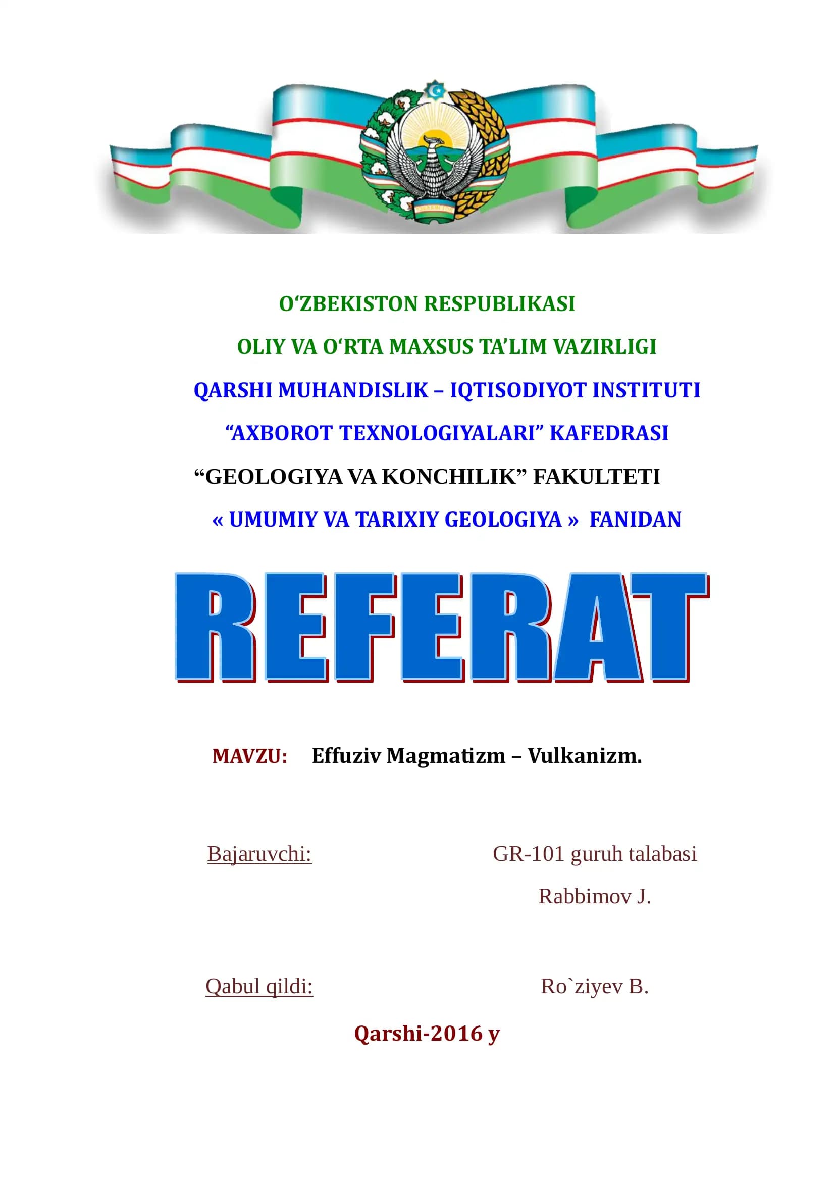 Effuziv Magmatizm – Vulkanizm