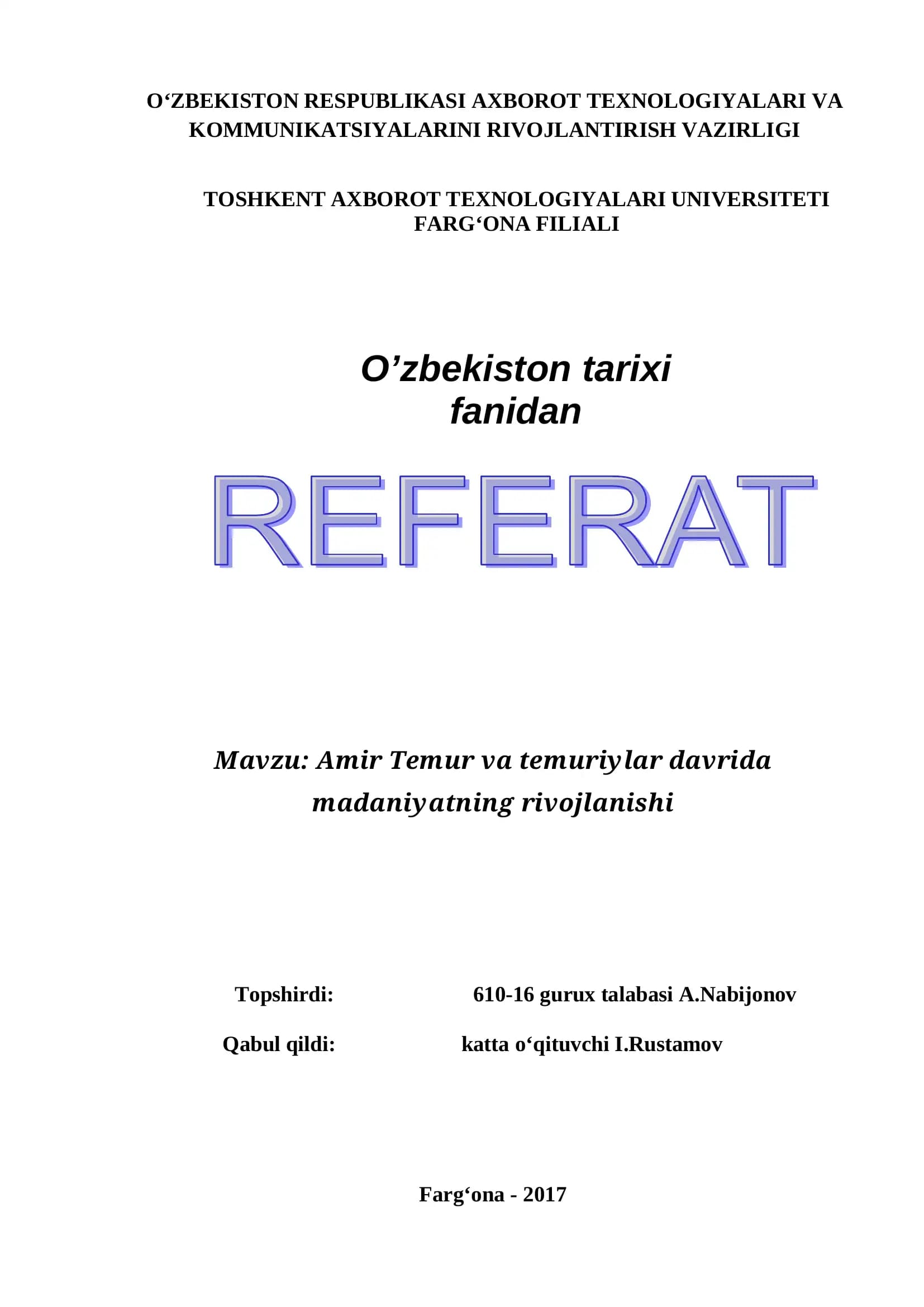 O'zbekiston tarixi