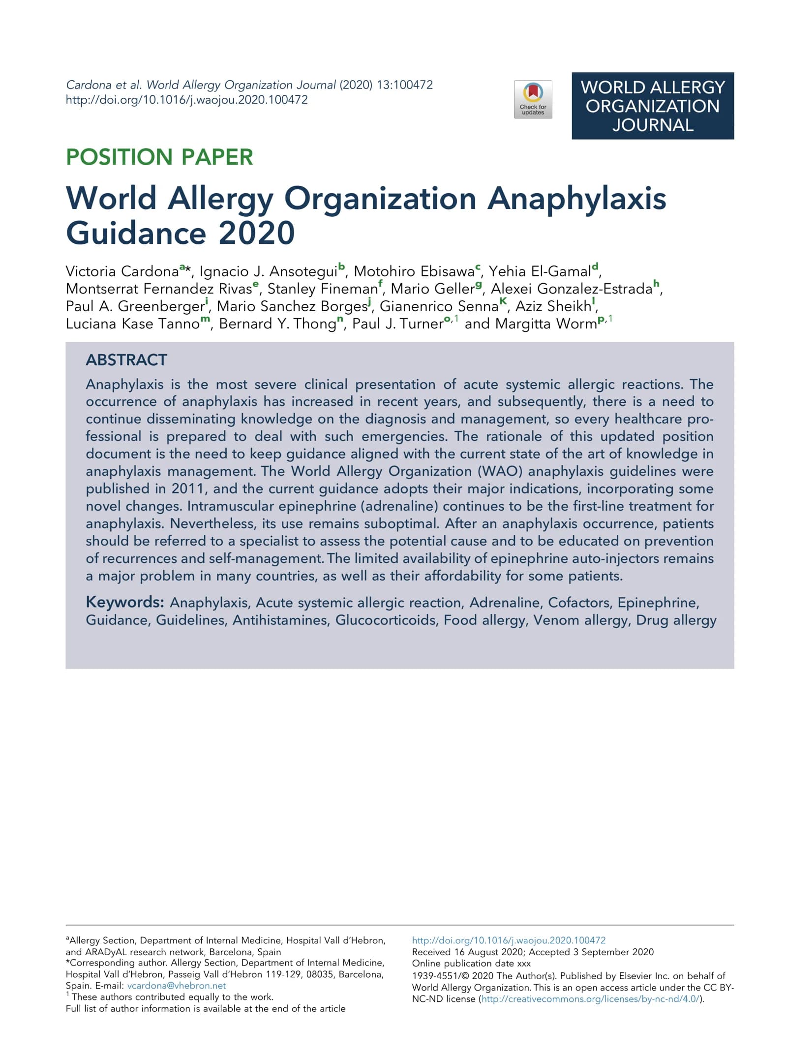 Анафилакция Anaphylaxis