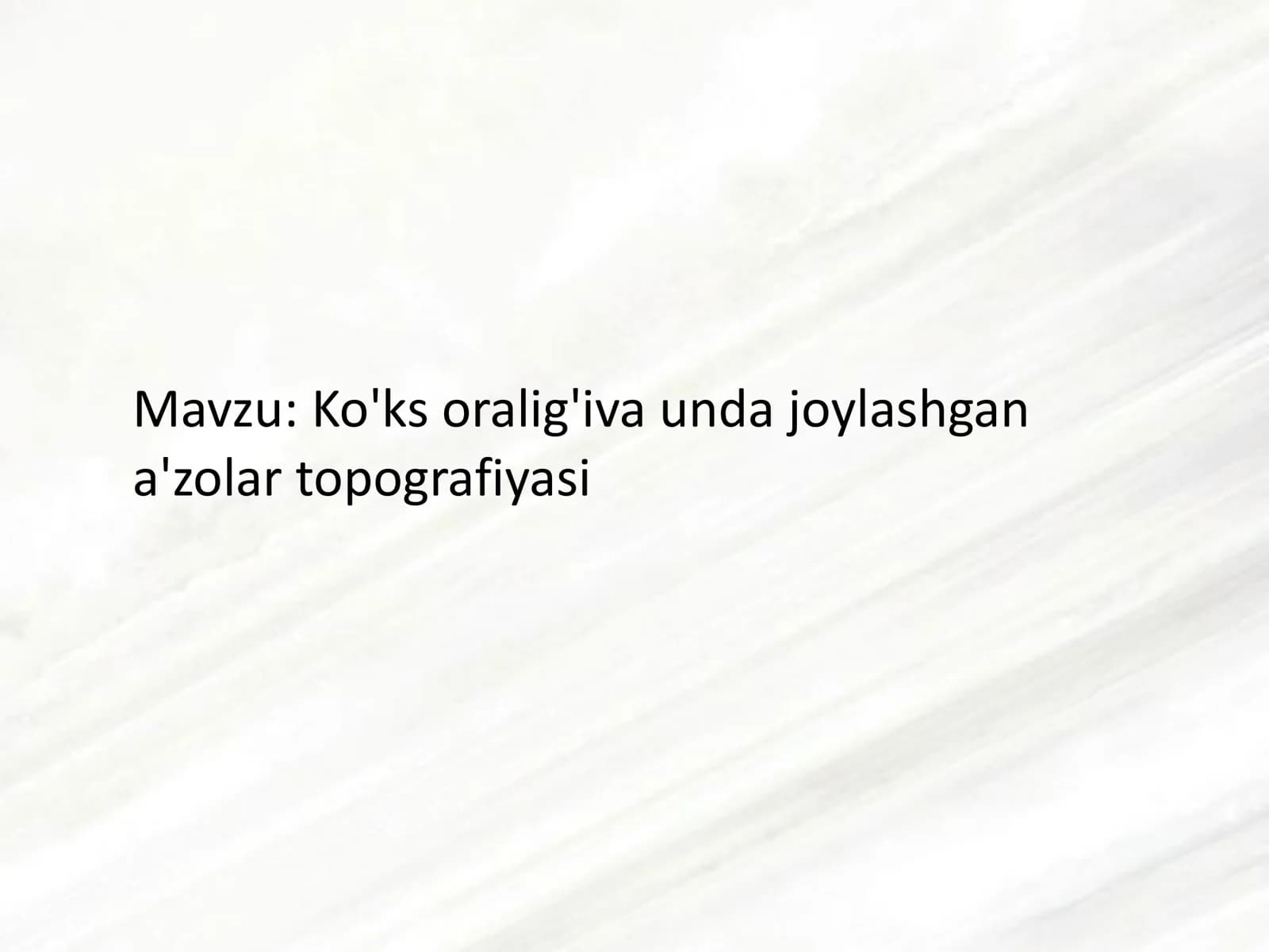 Ko'ks oralig'iva unda joylashgan a'zolar topografiyasi