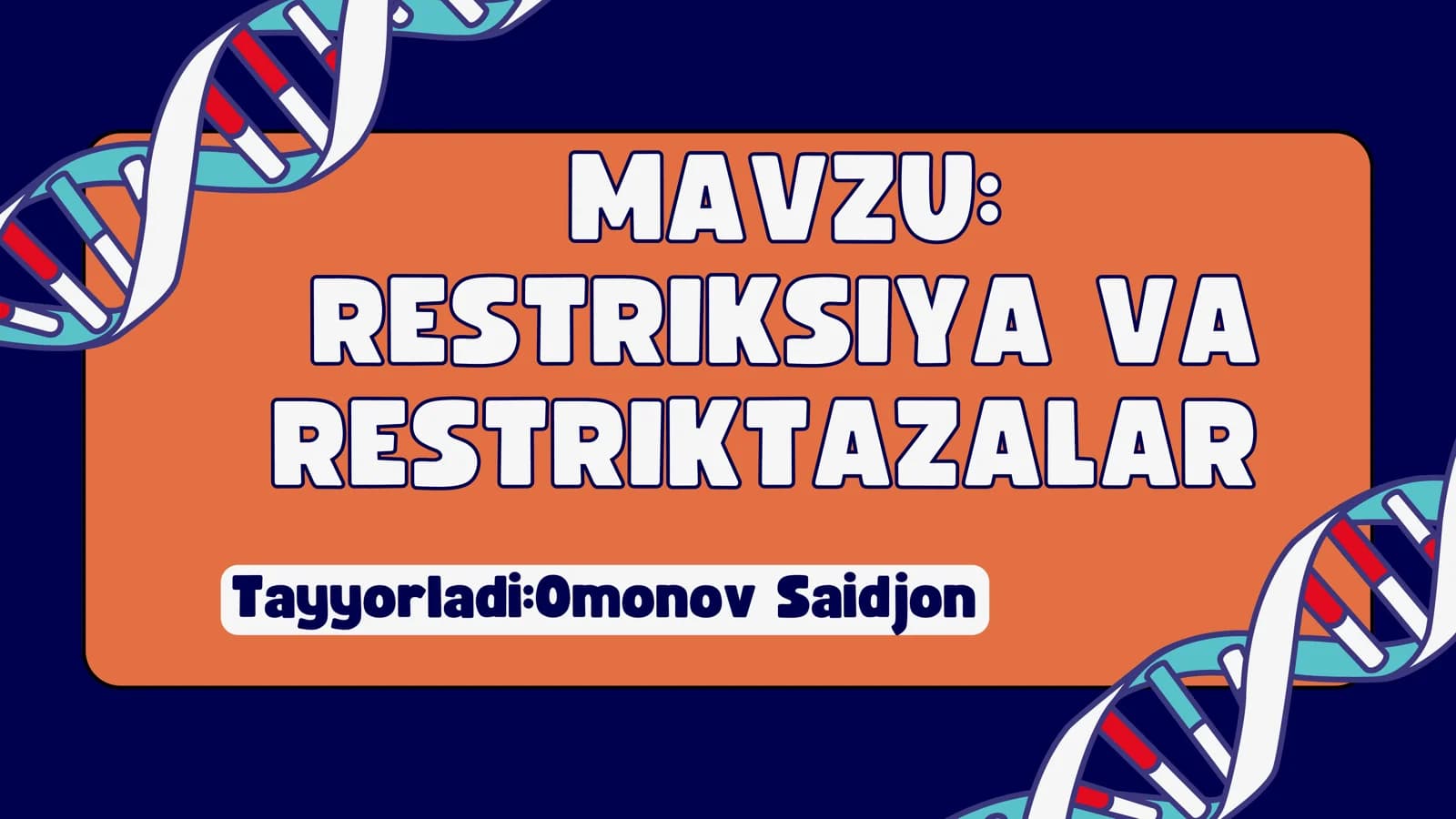 RESTRIKSIYA VA RESTRIKTAZALAR
