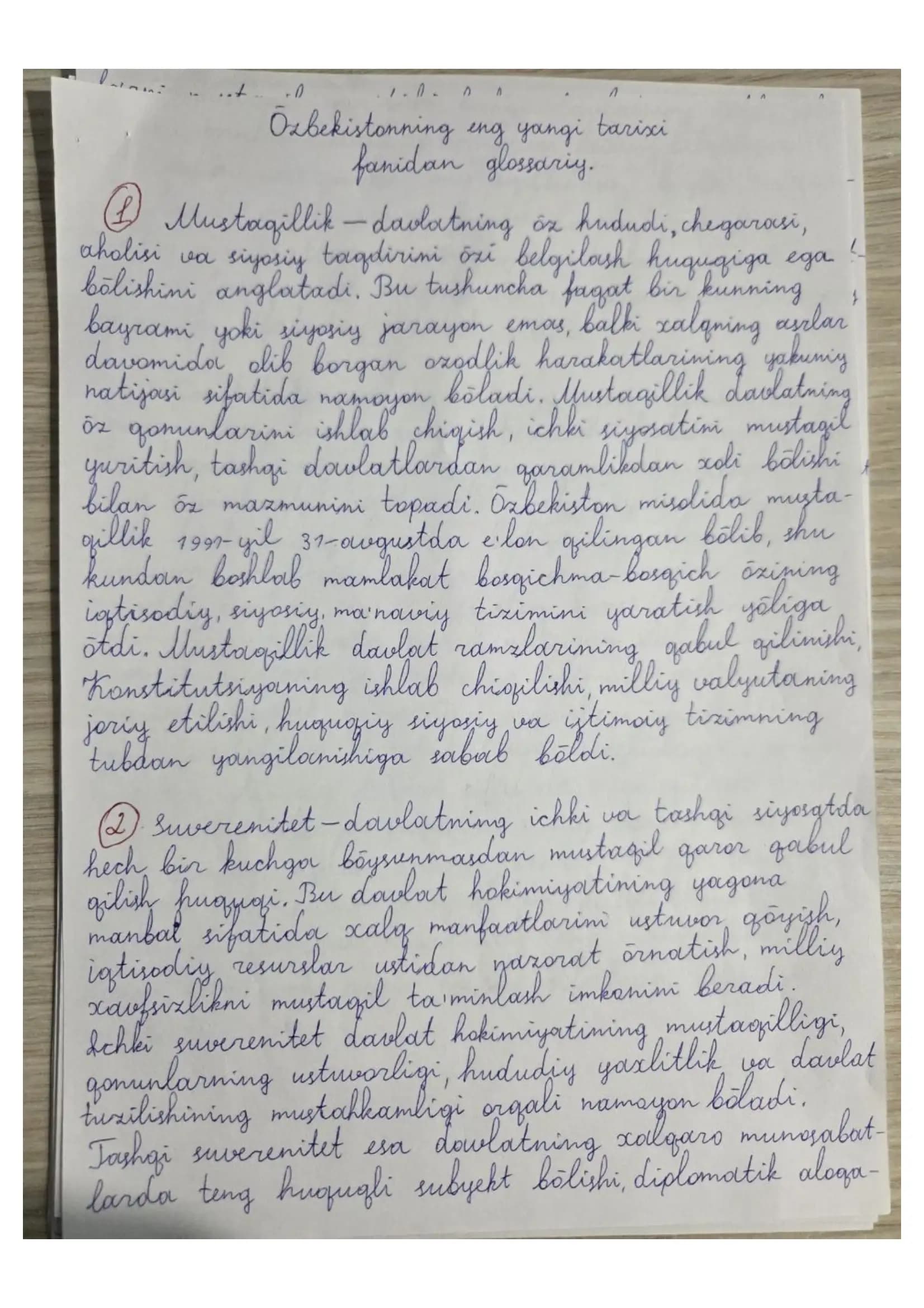 O'zb eng yangi tarixidan 20 ta glossariy
