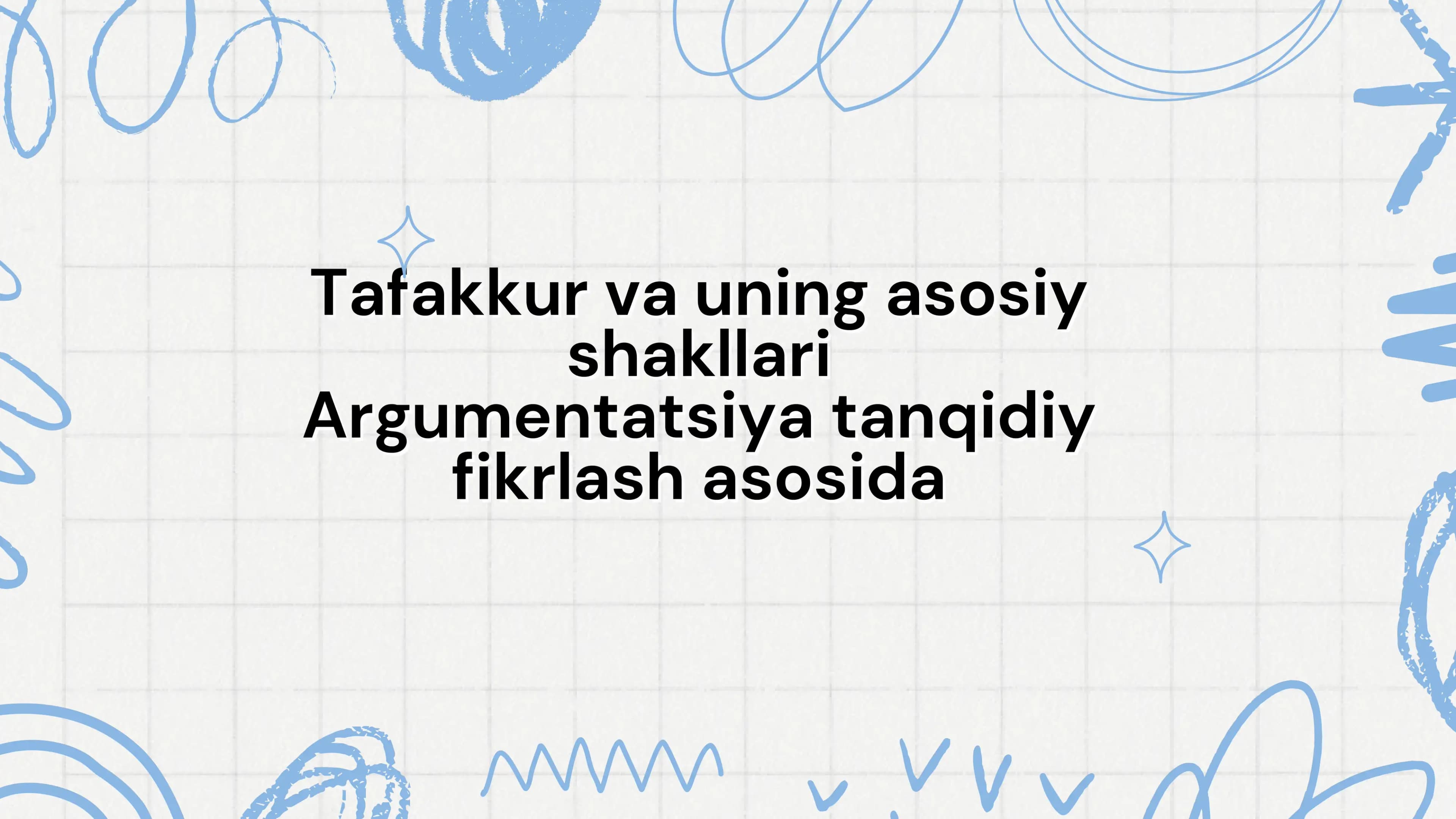 Tafakkur va uning asosiy shakllari