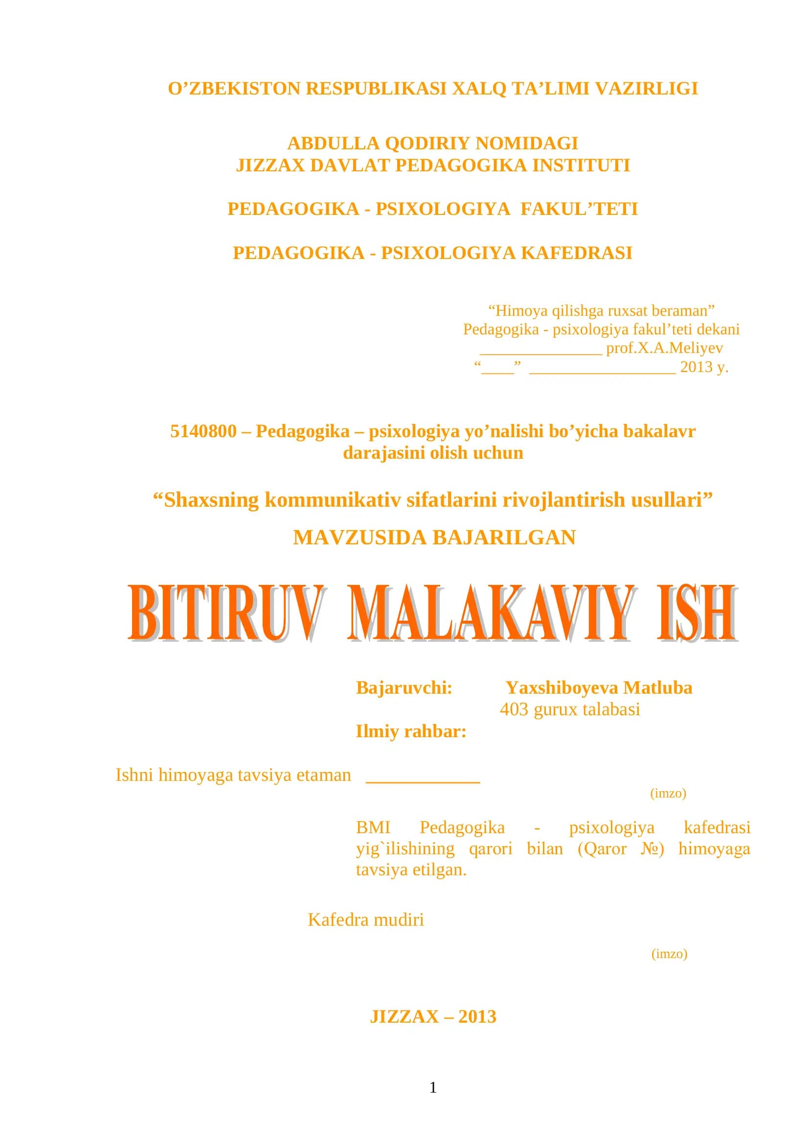 Shaxsning kommunikativ sifatlarini rivojlantirish usullari