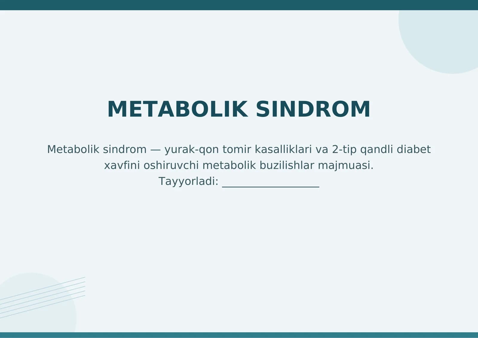 Metabolik sindrom
