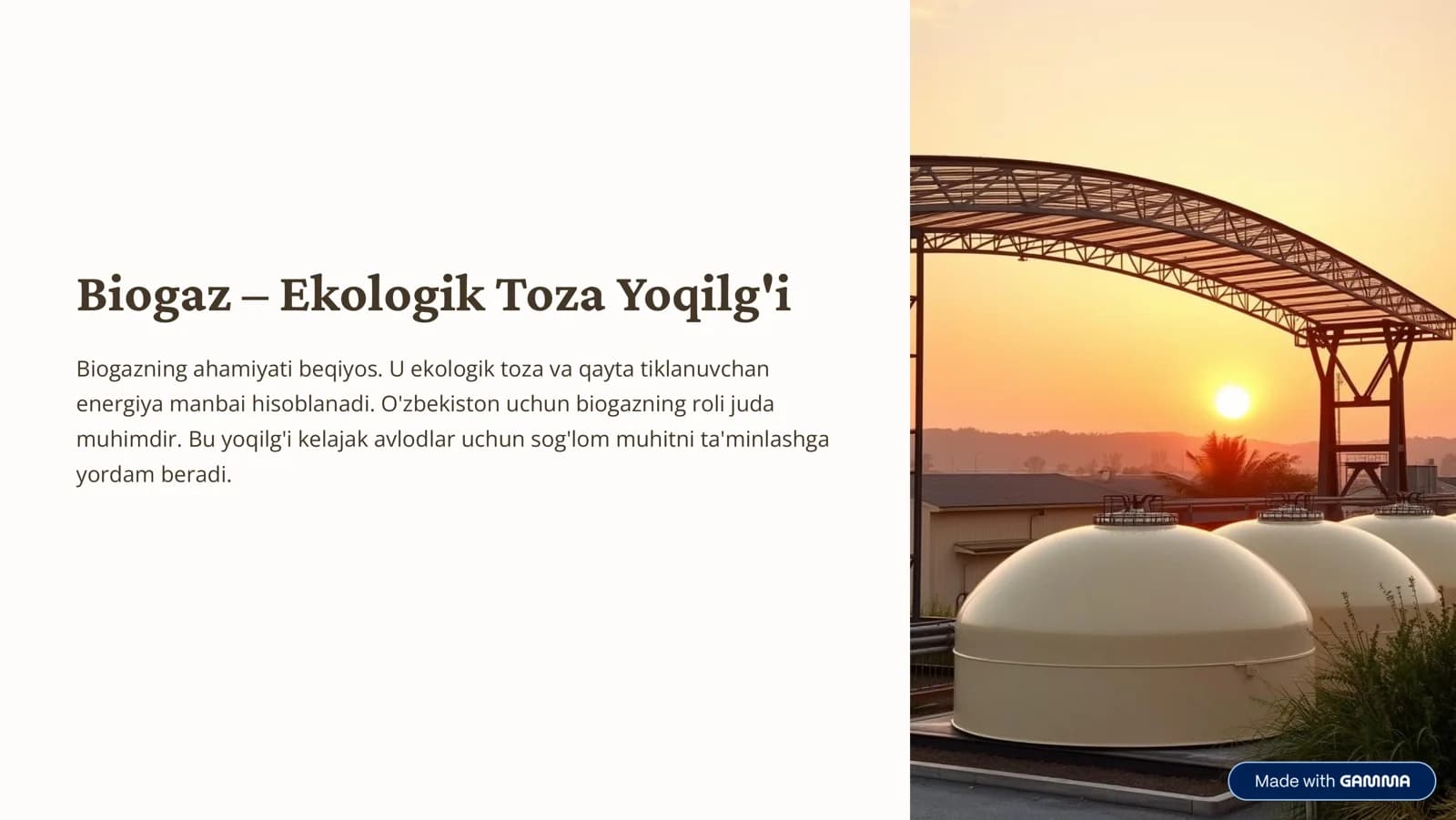 Biogaz - Ekologik Toza Yoqilg'i