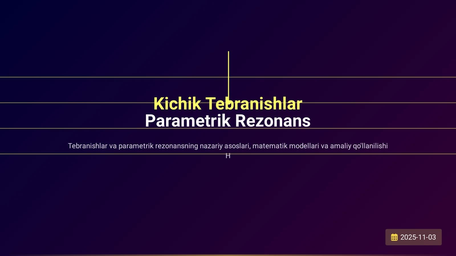 Parametrik Rezonans