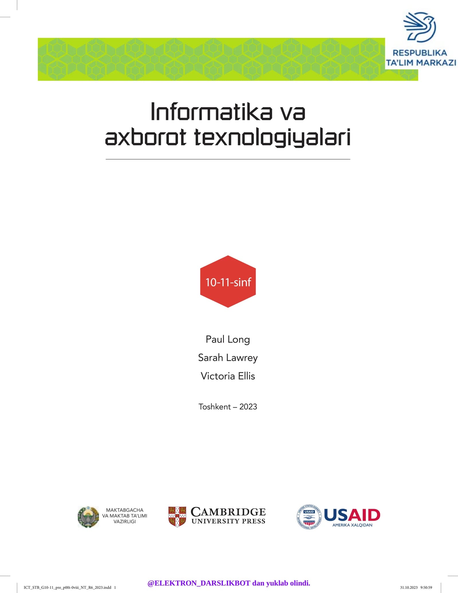 Informatika va axborot texnologiyalari 10-11-sinf