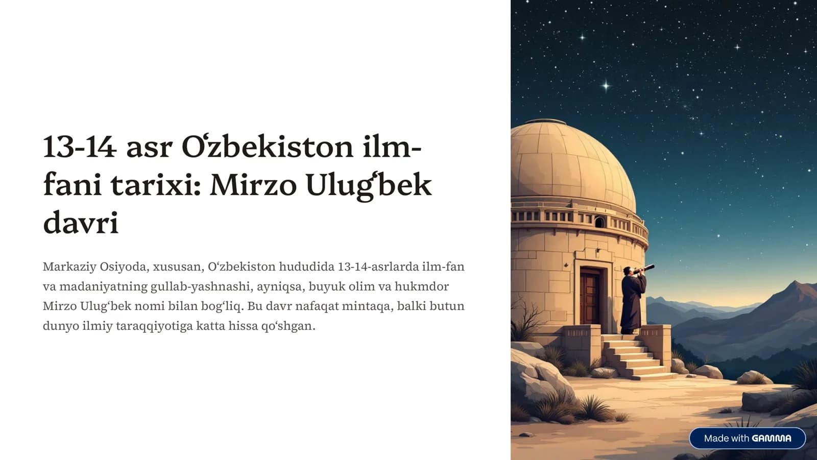 Mirzo Ulug'bek davri