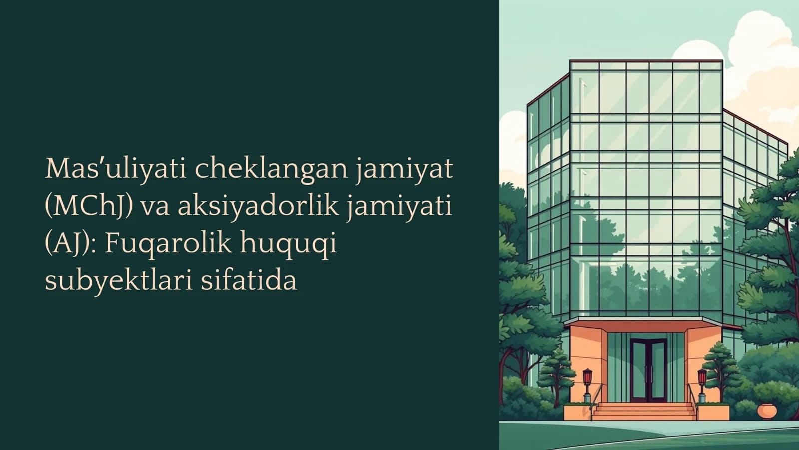 Mas¾uliyati cheklangan jamiyat (MChJ) va aksiyadorlik jamiyati (AJ) Fuqarolik huquqi subyektlari sifatida