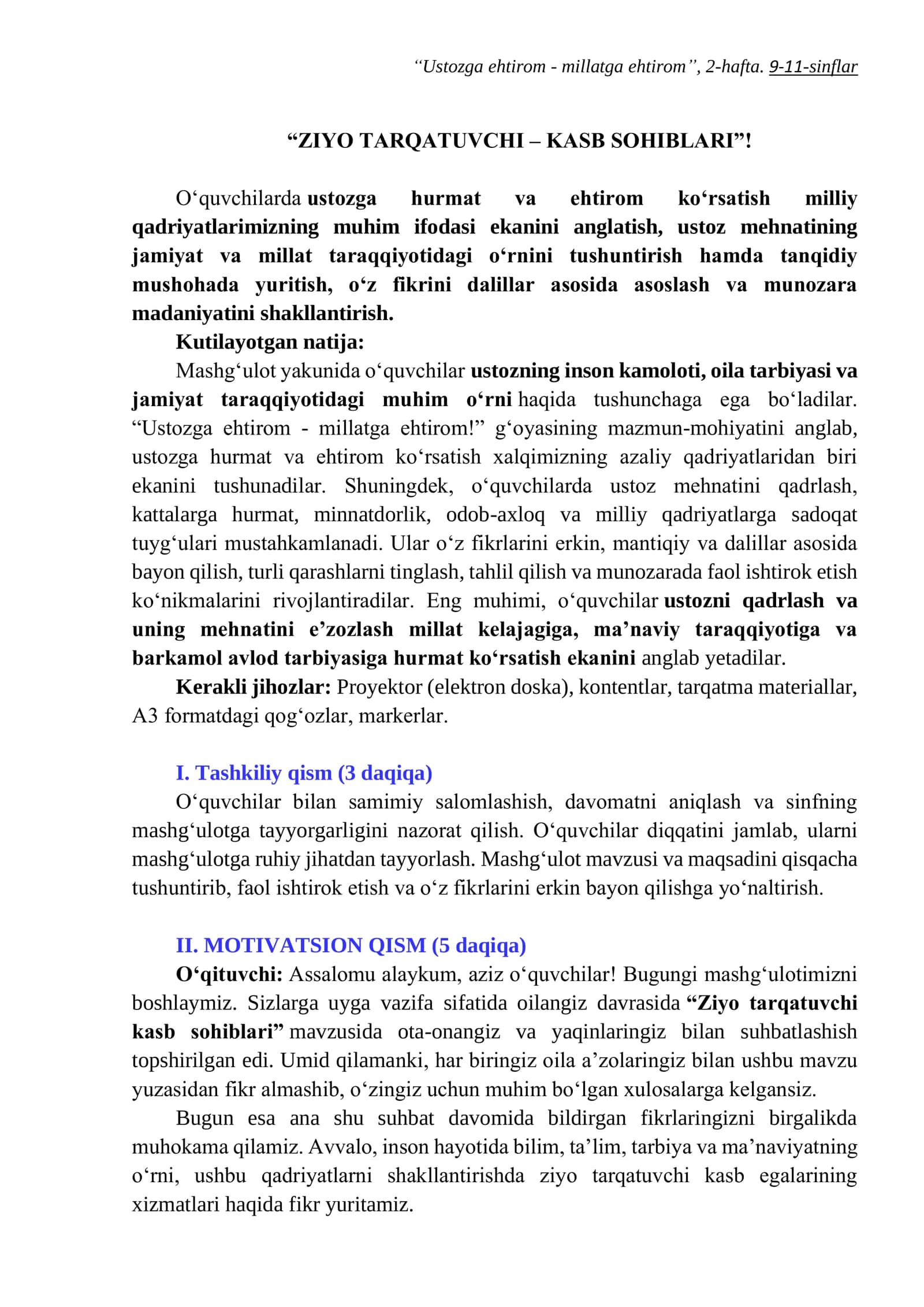 ZIYO TARQATUVCHI – KASB SOHIBLARI