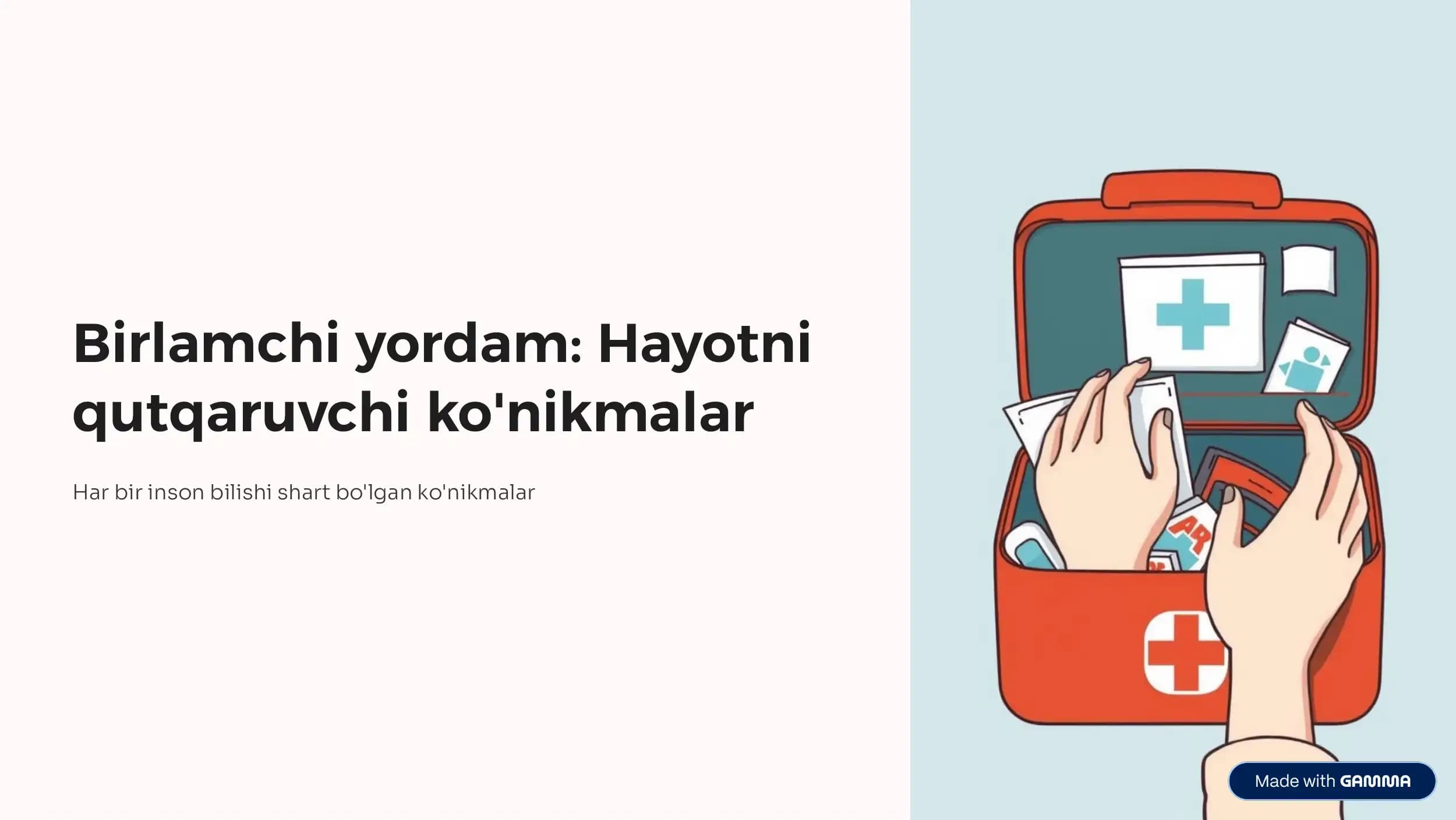 Hayot xavfsizligi.  Birinchi yordam korsatish