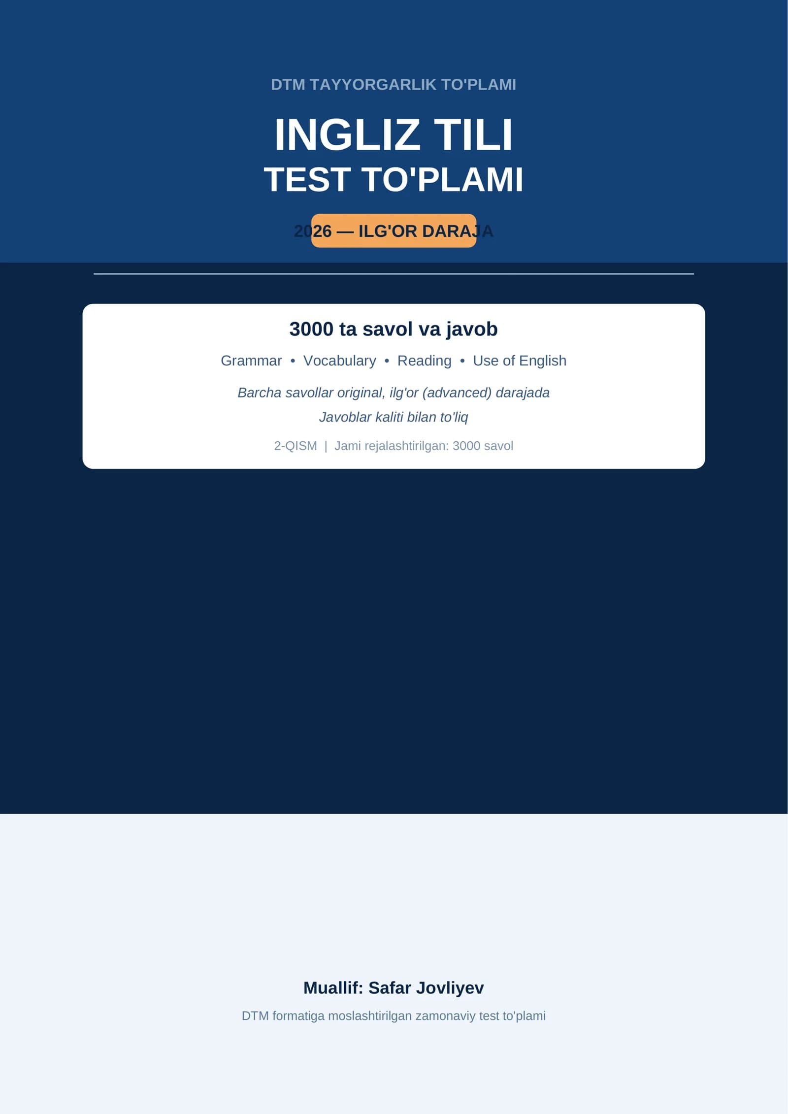 DTM TAYYORGARLIK TO'PLAMI