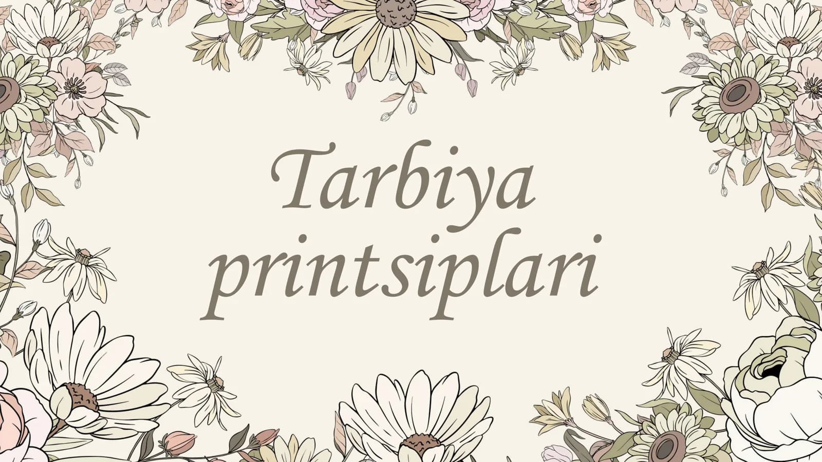 Tarbiya printsiplari