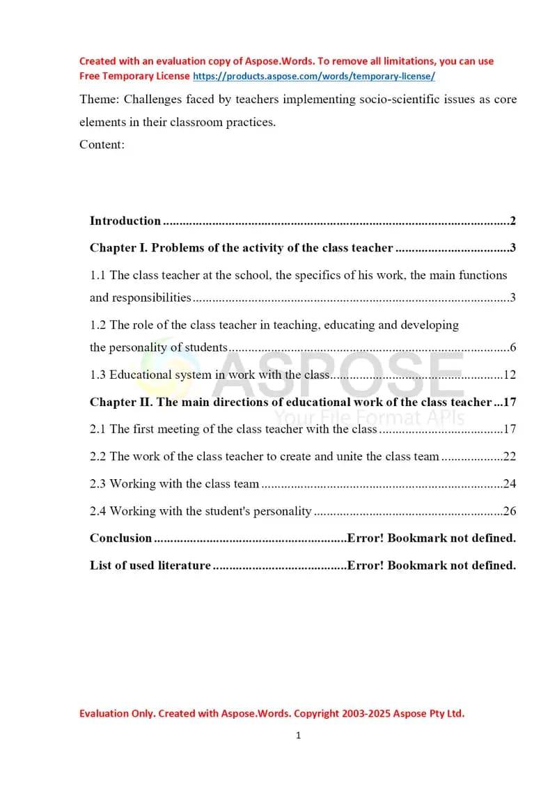 Challenges faced by teachers implementing socio-scientific issues as core elements in their classroom practices