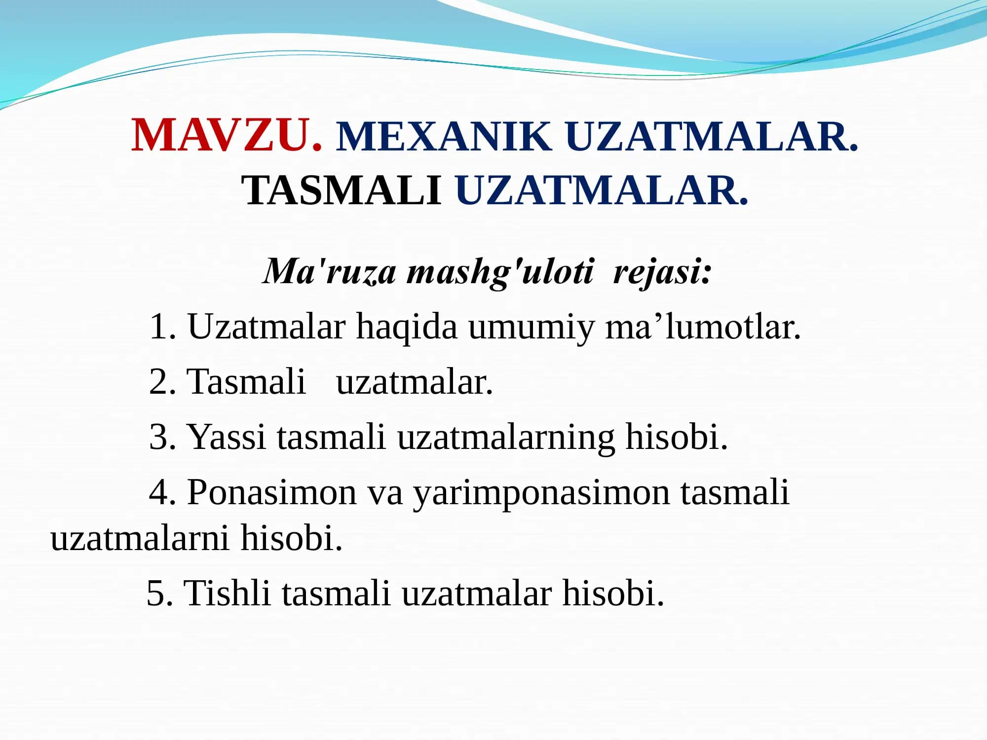 Mexanik uzatmalar