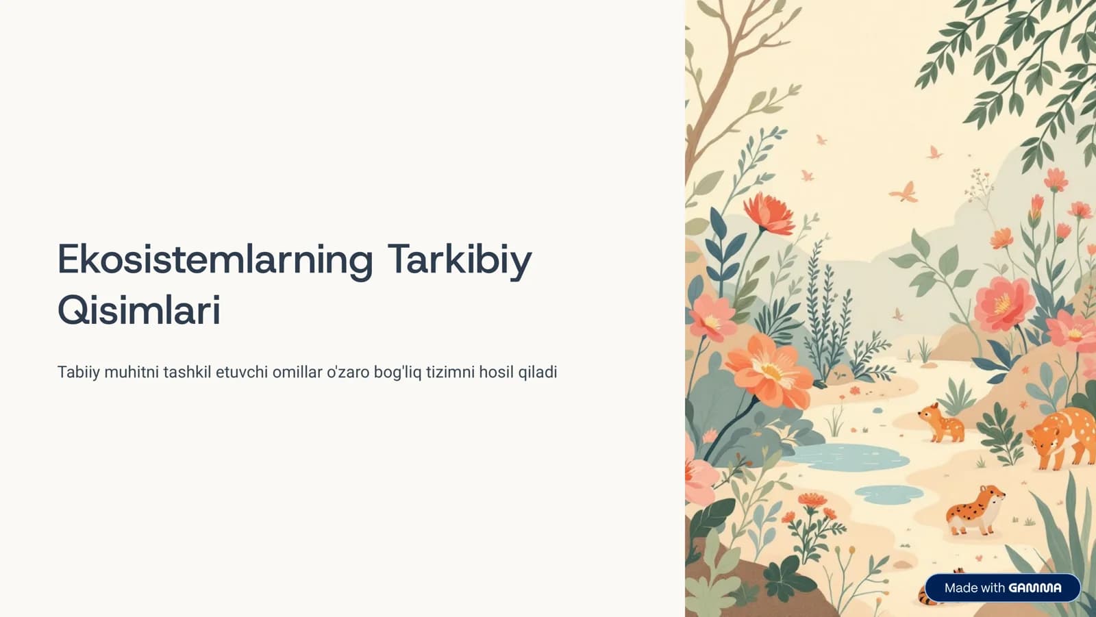 Ekosistemlarning Tarkibiy Qisimlari