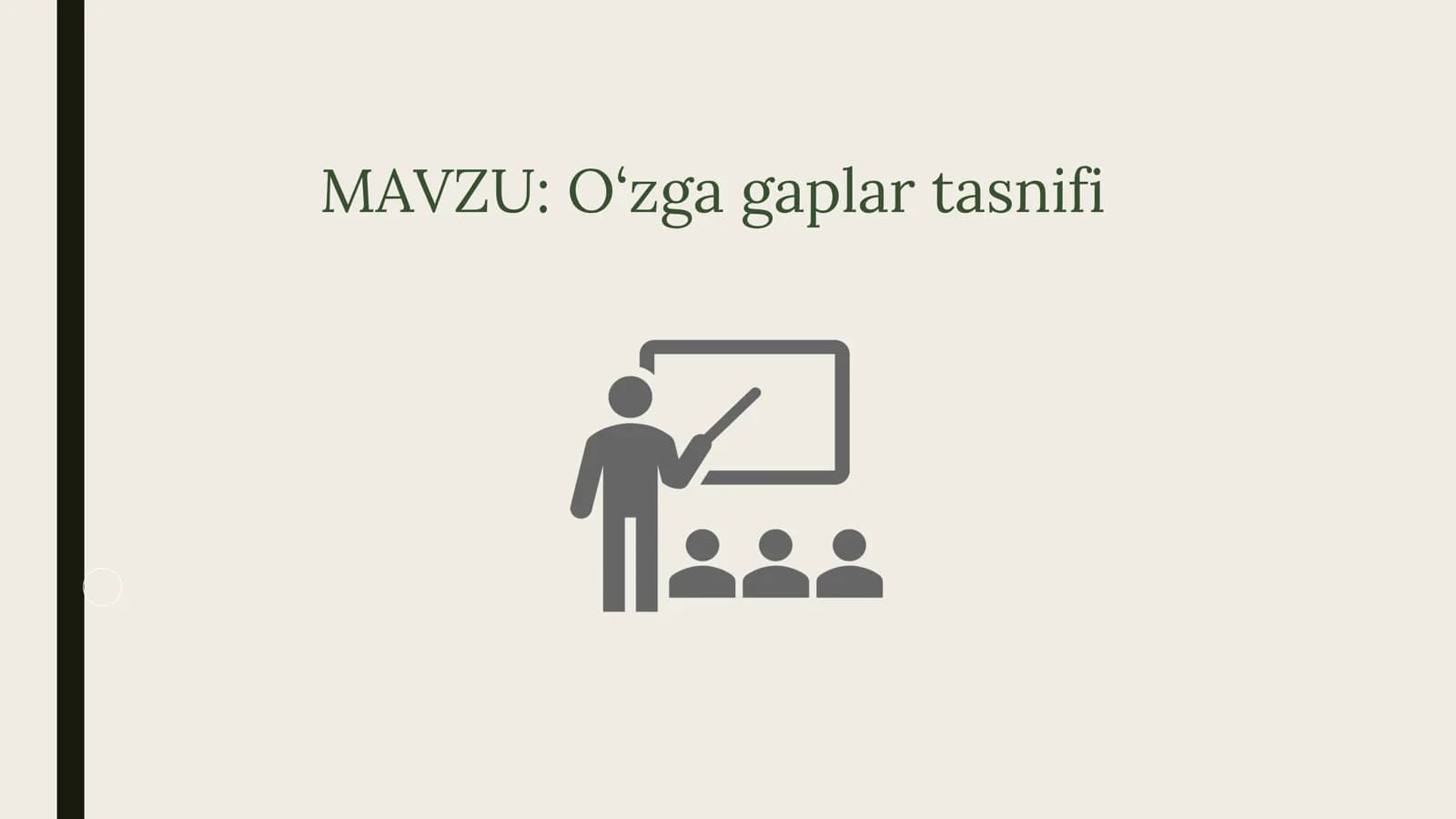 O‘zga gaplar tasnifi