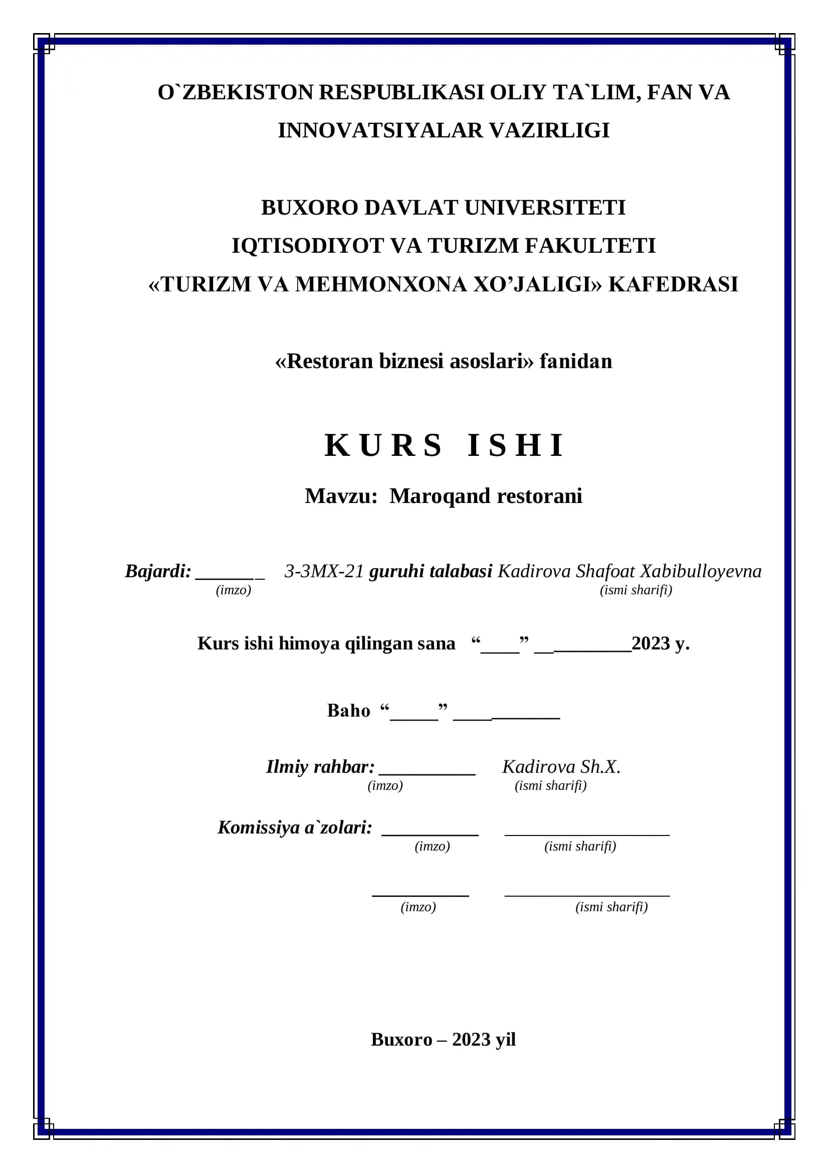 Maroqand restorani
