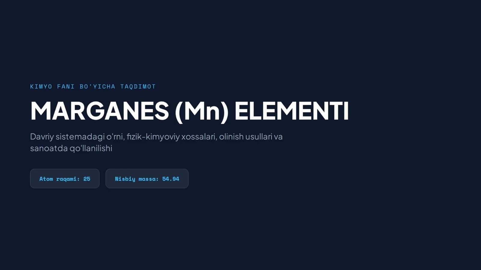 Marganes elementi haqida slayd