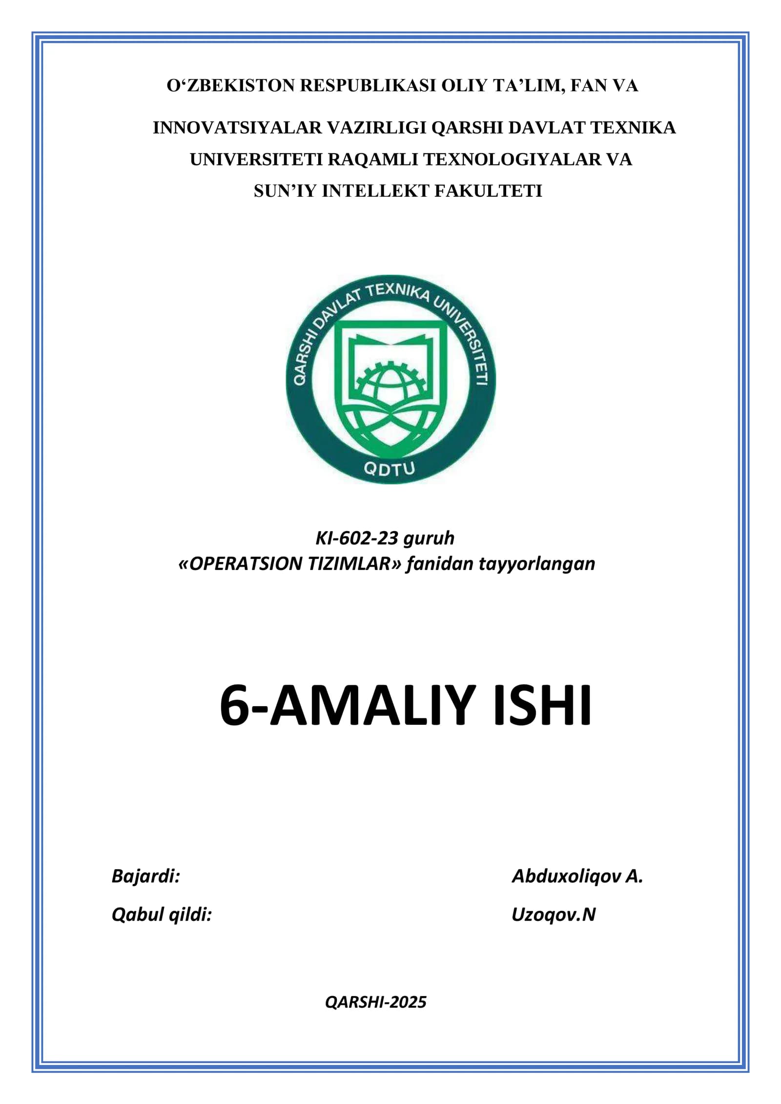 OPERATSION TIZIMLAR