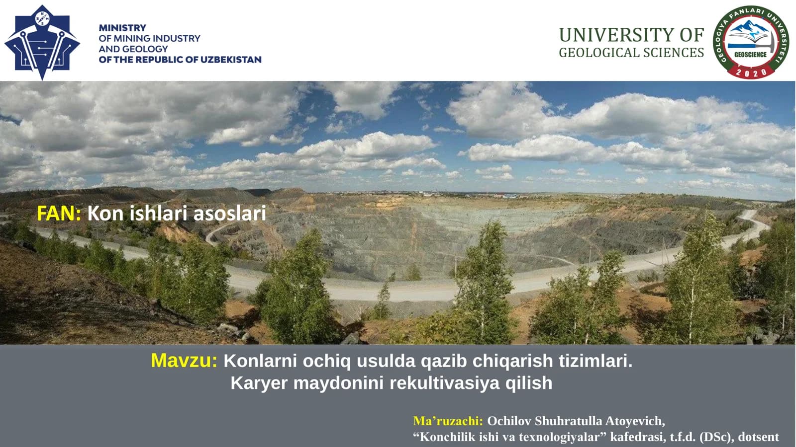 Konlarni ochiq usulda qazib chiqarish tizimlari
