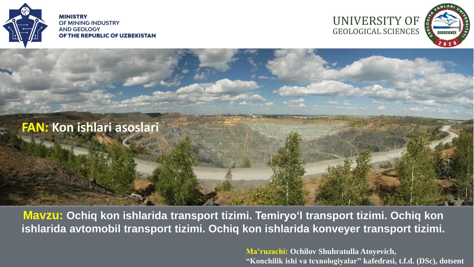 Ochiq kon ishlarida transport tizimi