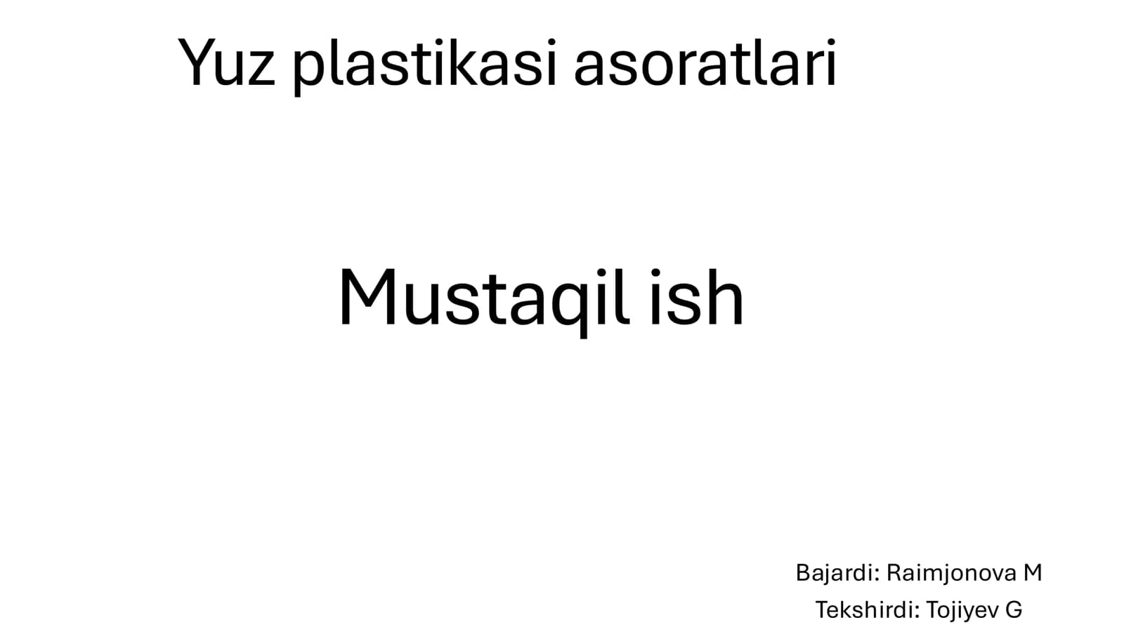 Yuz plastikasi asoratlari