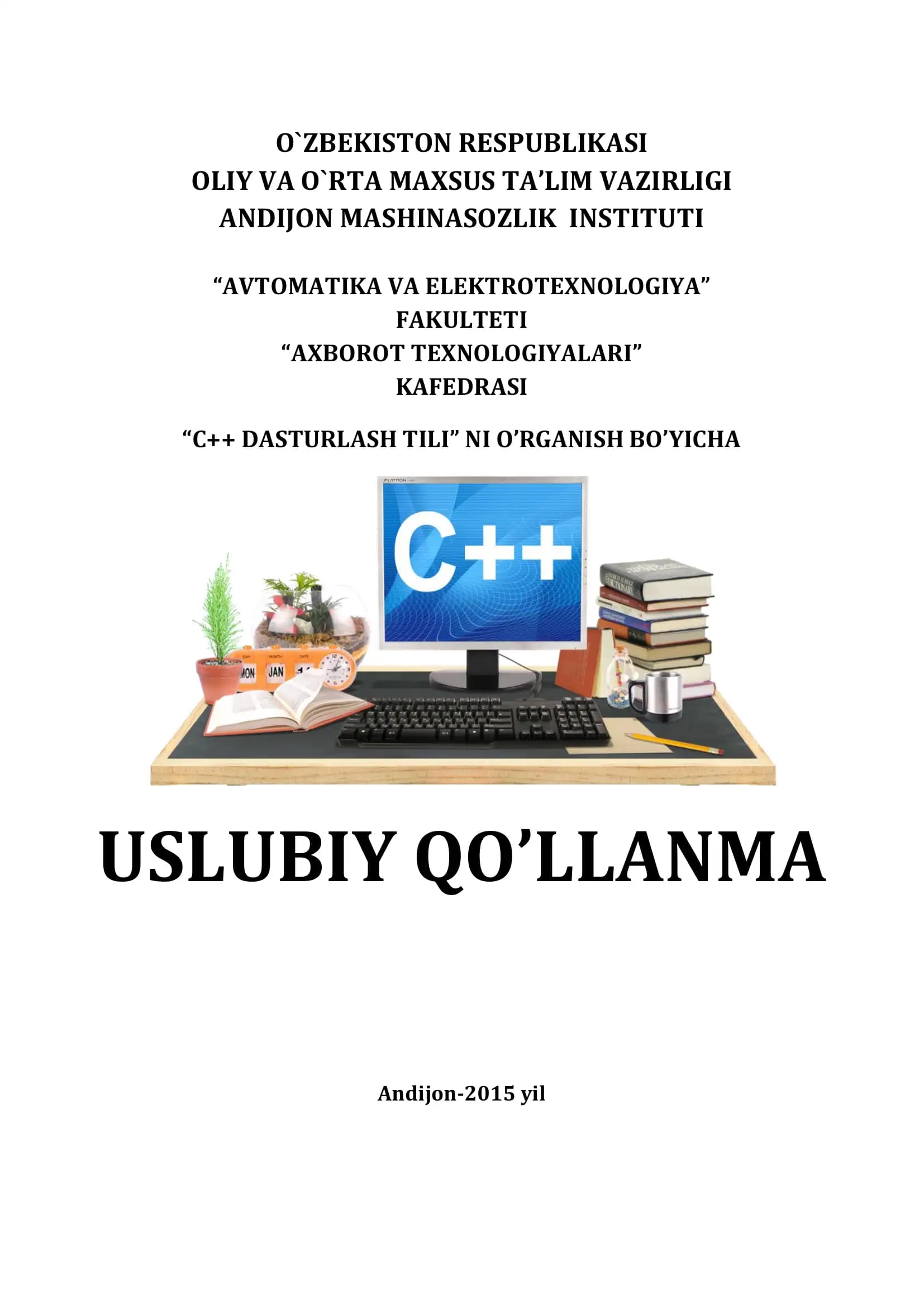 C++ DASTURLASH TILI