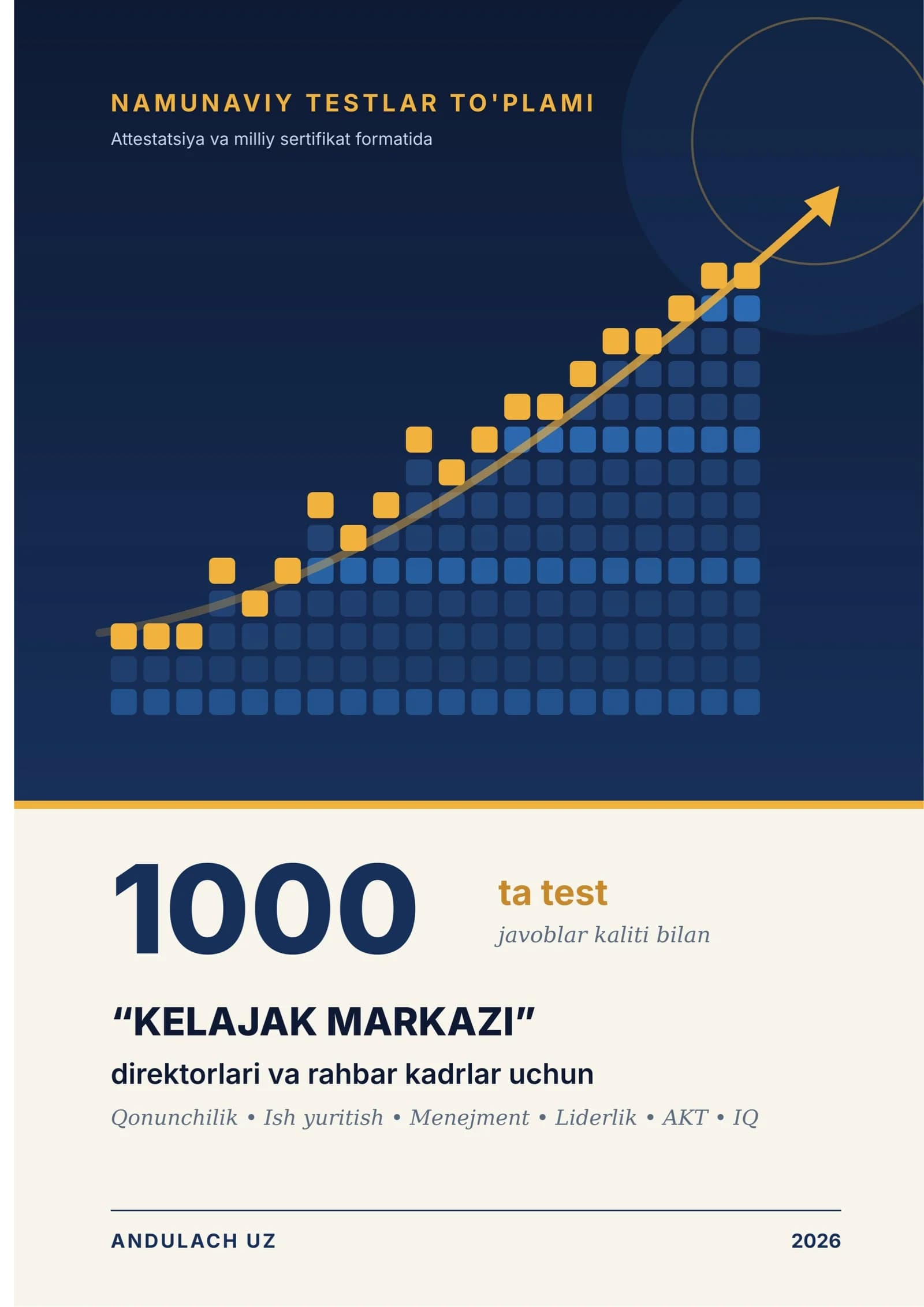 “Kelajak markazi” direktorlari ensiklopediyasi va rahbar kadrlar uchun namunaviy testlar to‘plami