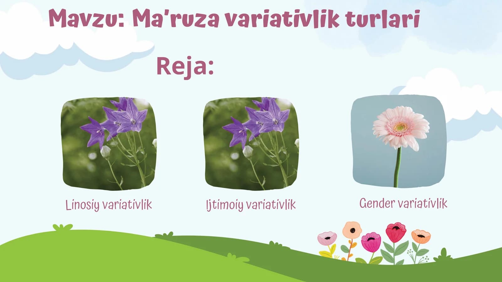 Ma'ruza variativlilc turlari