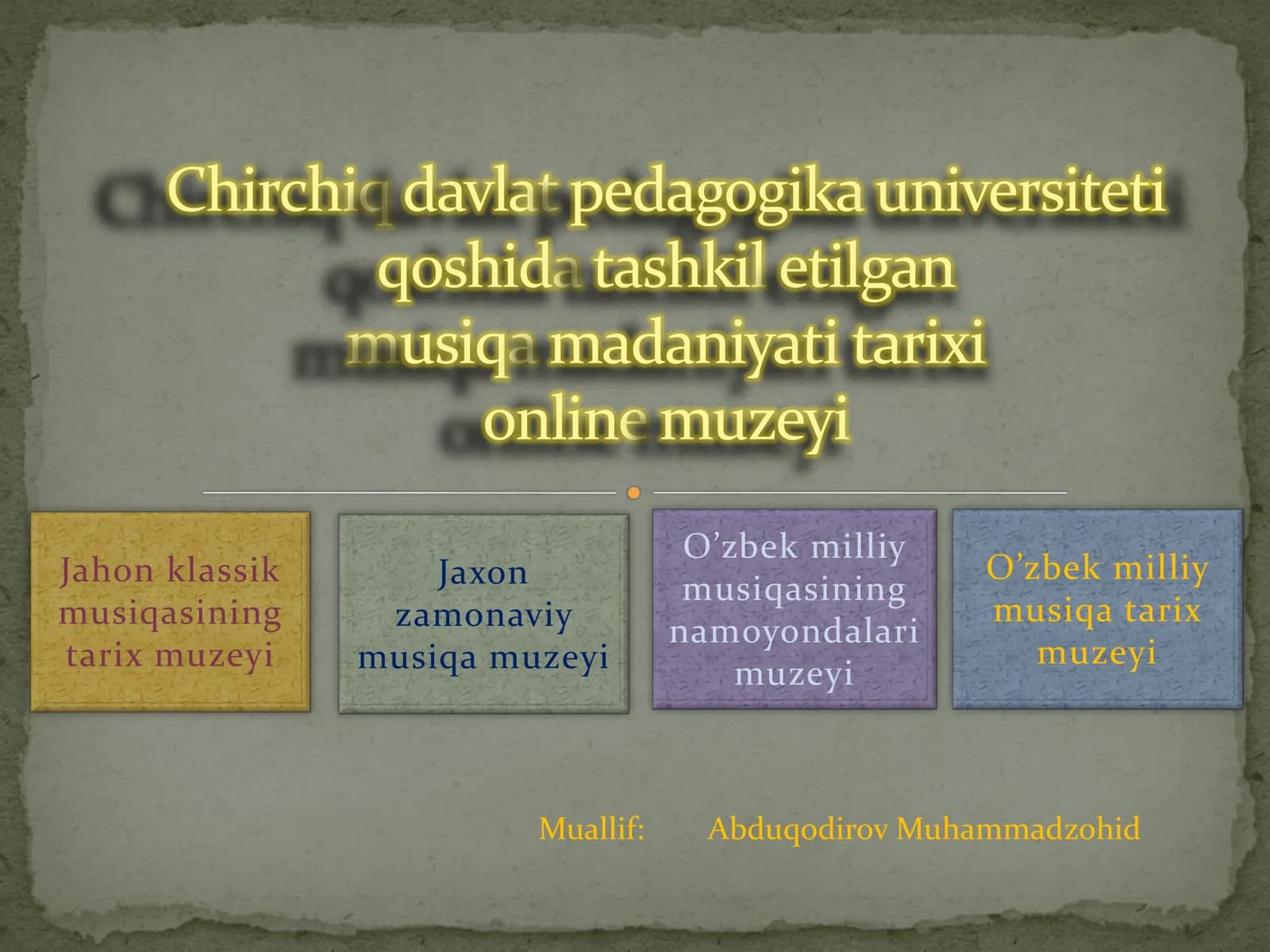 Jahon klassik musiqasining tarix muzeyi