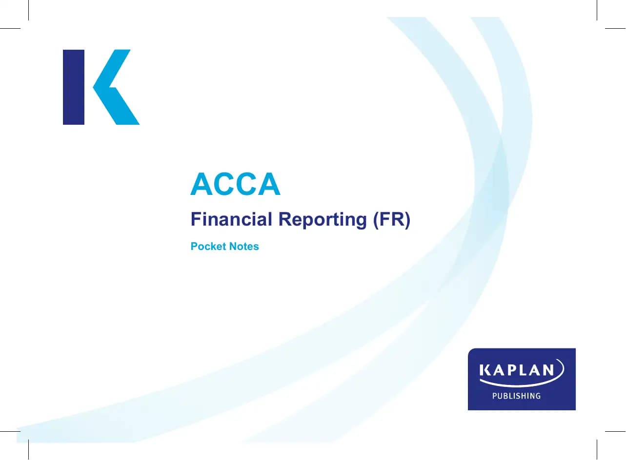 Financial Reporting (FR) Pocket Notes