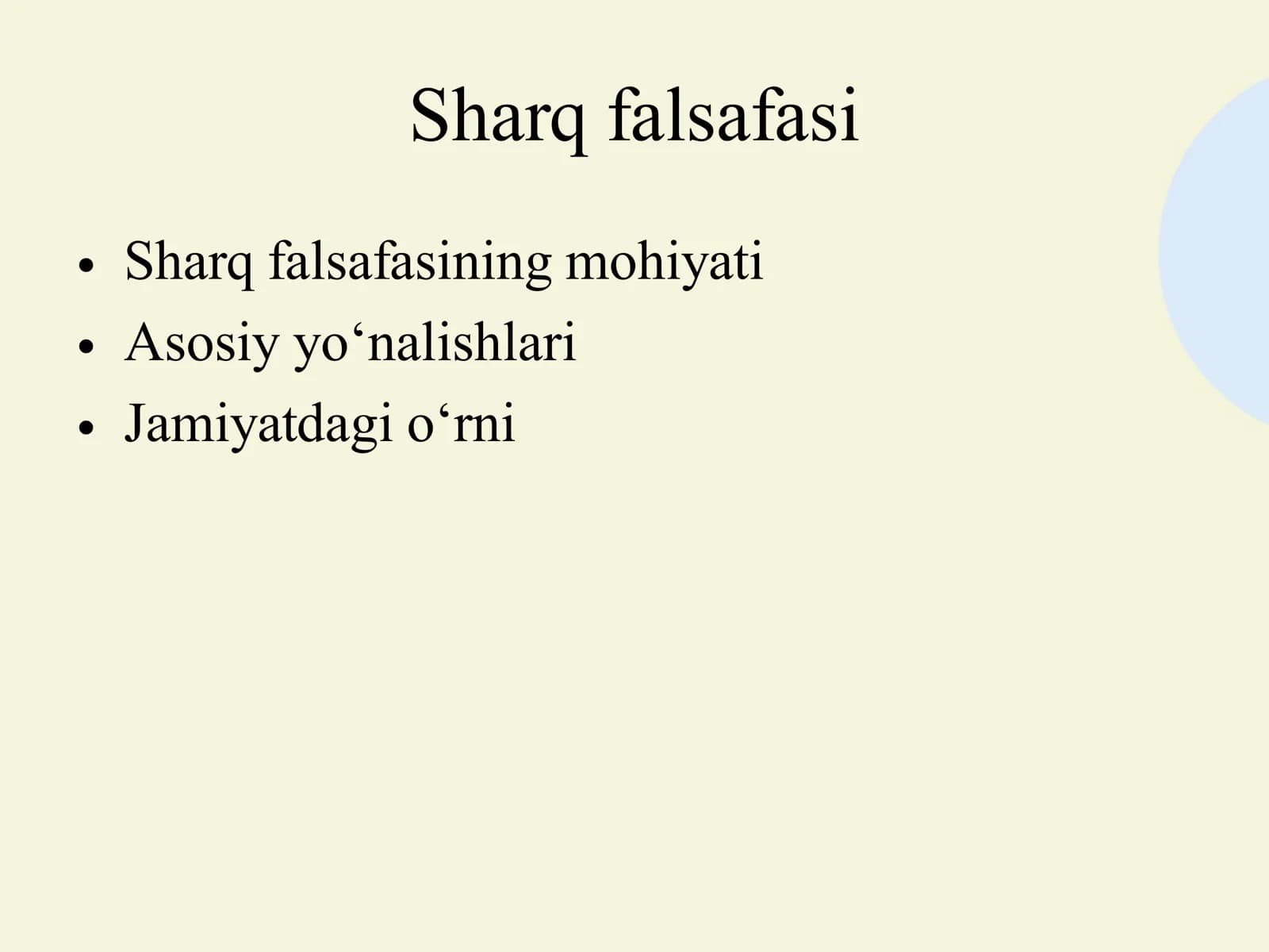 Sharq falsafasi