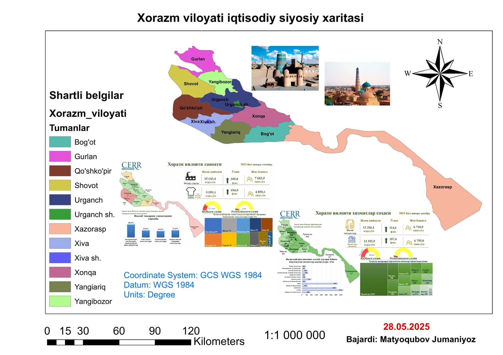 Xorazm viloyati iqtisodiy siyosiy xaritasi