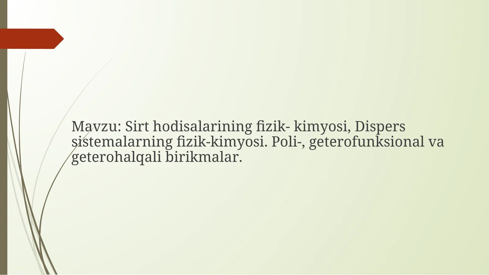 Sirt hodisalarining ﬁzik- kimyosi, Dispers sistemalarning ﬁzik-kimyosi