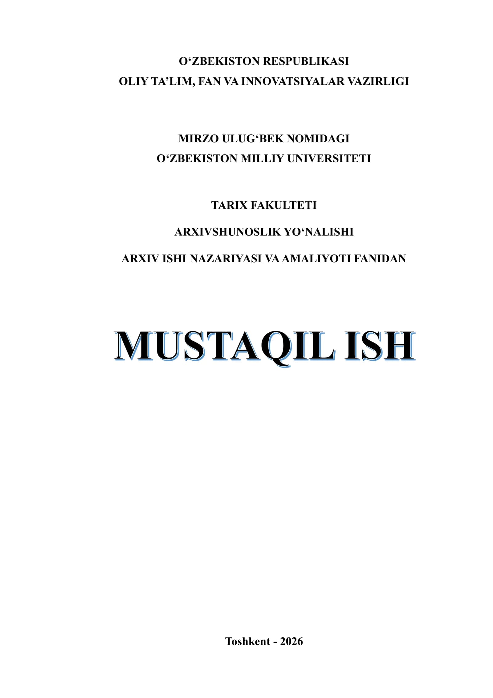 ARXIVLAR VA HUJJATLARNI BAHOLASH