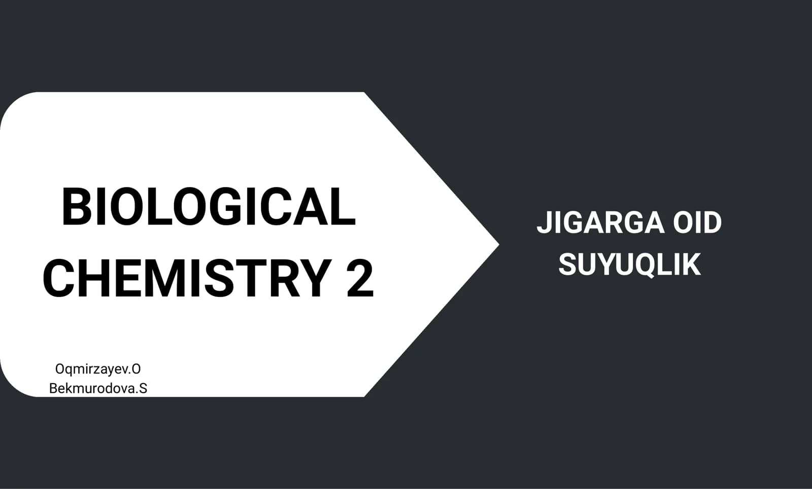 BIOLOGICAL CHEMISTRY 2