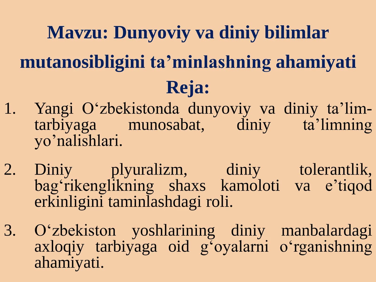 Dunyoviy va diniy bilimlar