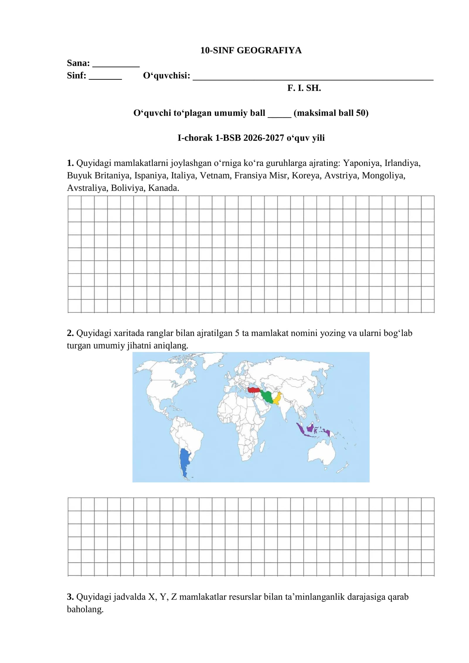 I-BSB 10-Geografiya