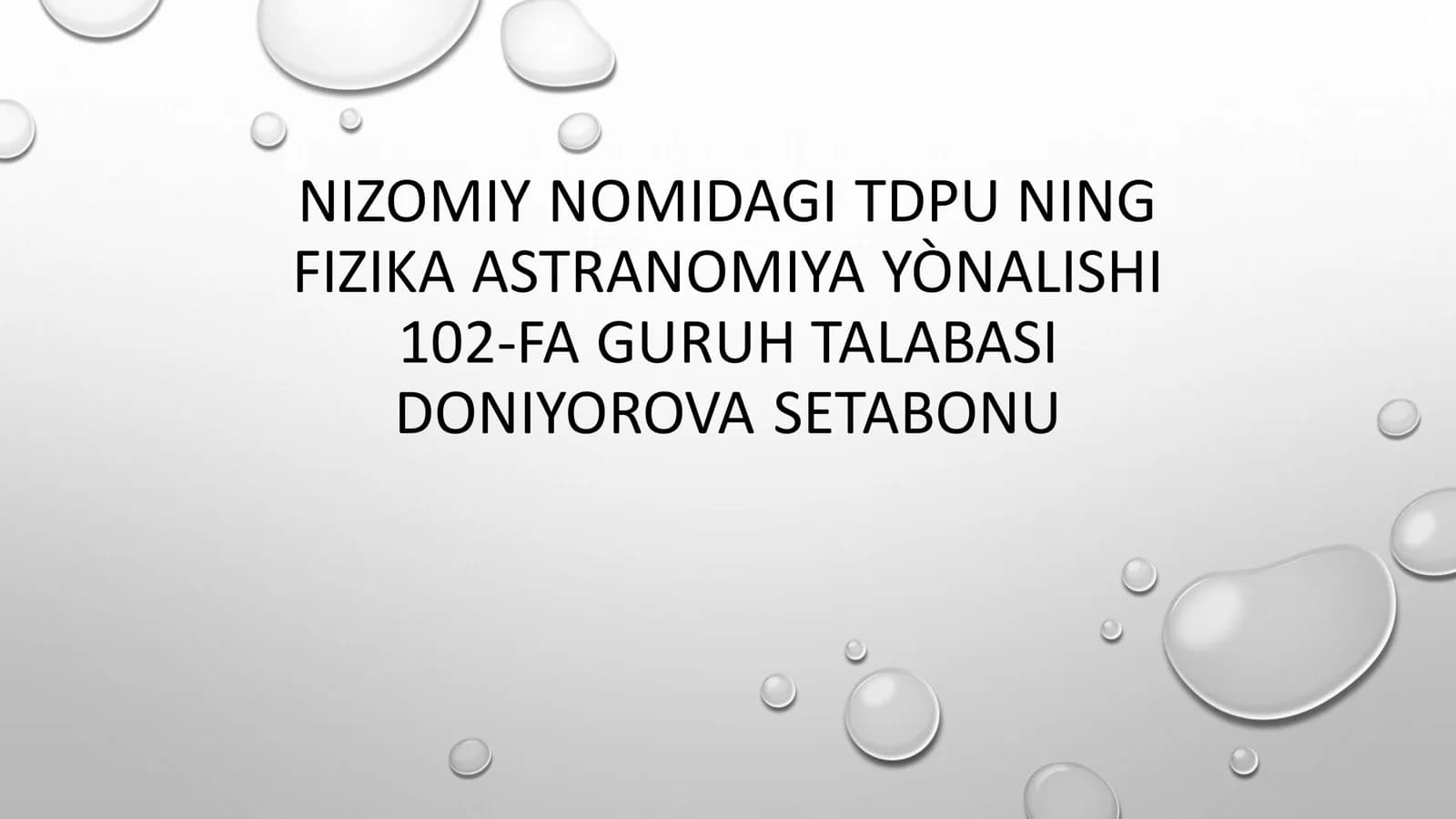 FIZIKA ASTRANOMIYA YÒNALISHI