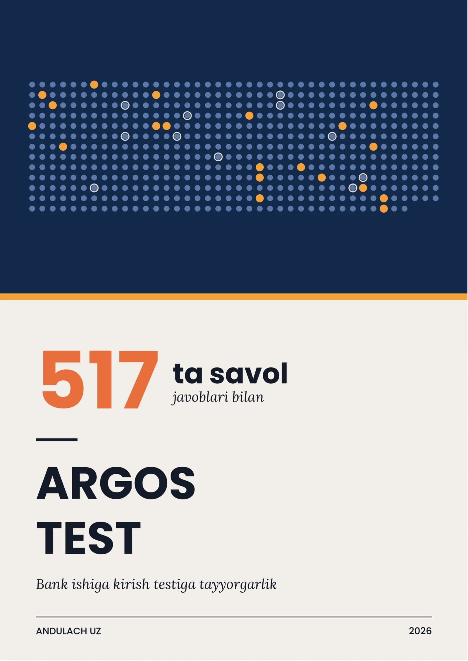 Argos test savollar va javoblari. Yangi 2026-2027. Bank ishiga kirish uchun savollar blankasi