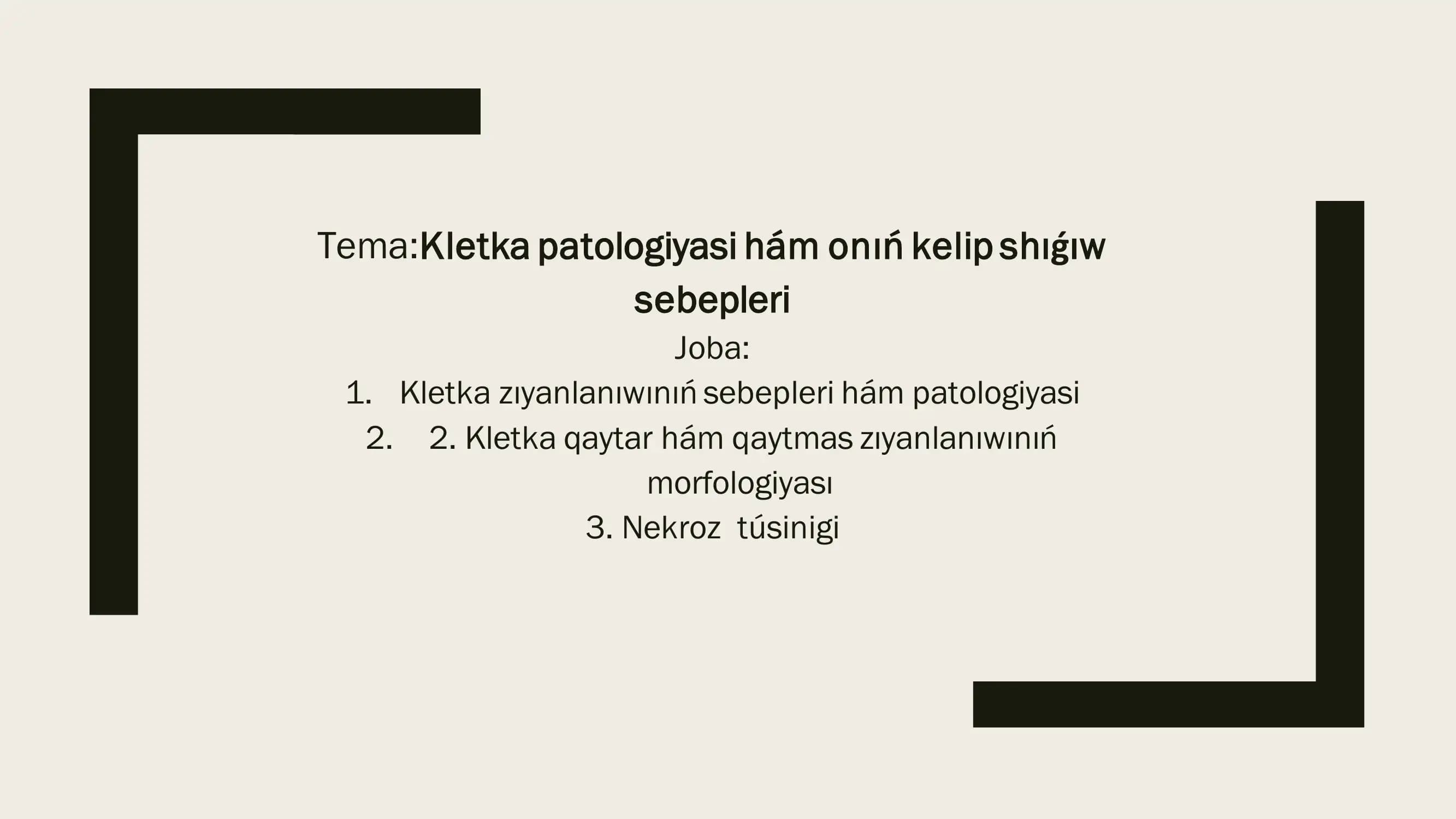Kletka patologiyasi